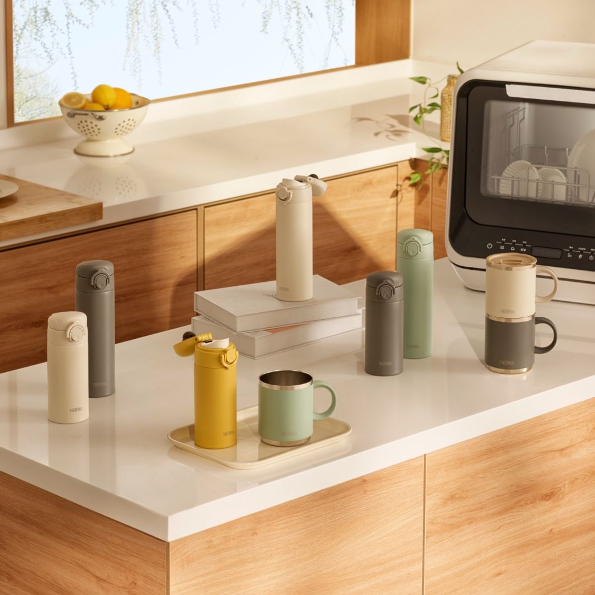 써모스(THERMOS) 보온보냉 데일리 원터치 파우더 보틀 텀블러 JOK-500K (500ml)