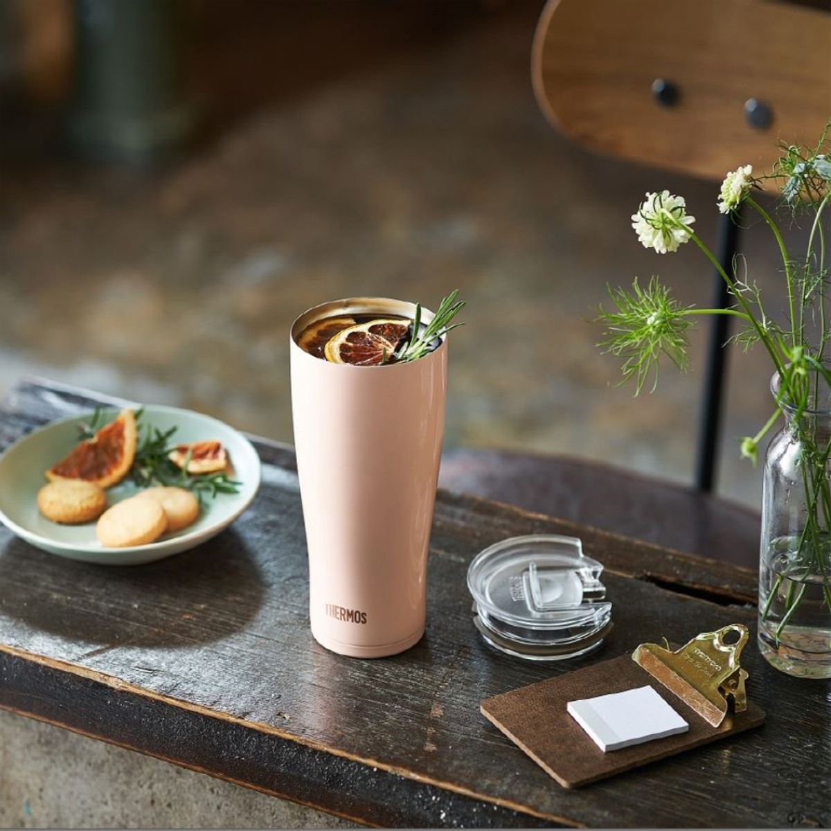 써모스(THERMOS) 보온보냉 파스텔 소프트 콜드컵 JDE-601KL (600ml) 뚜껑포함
