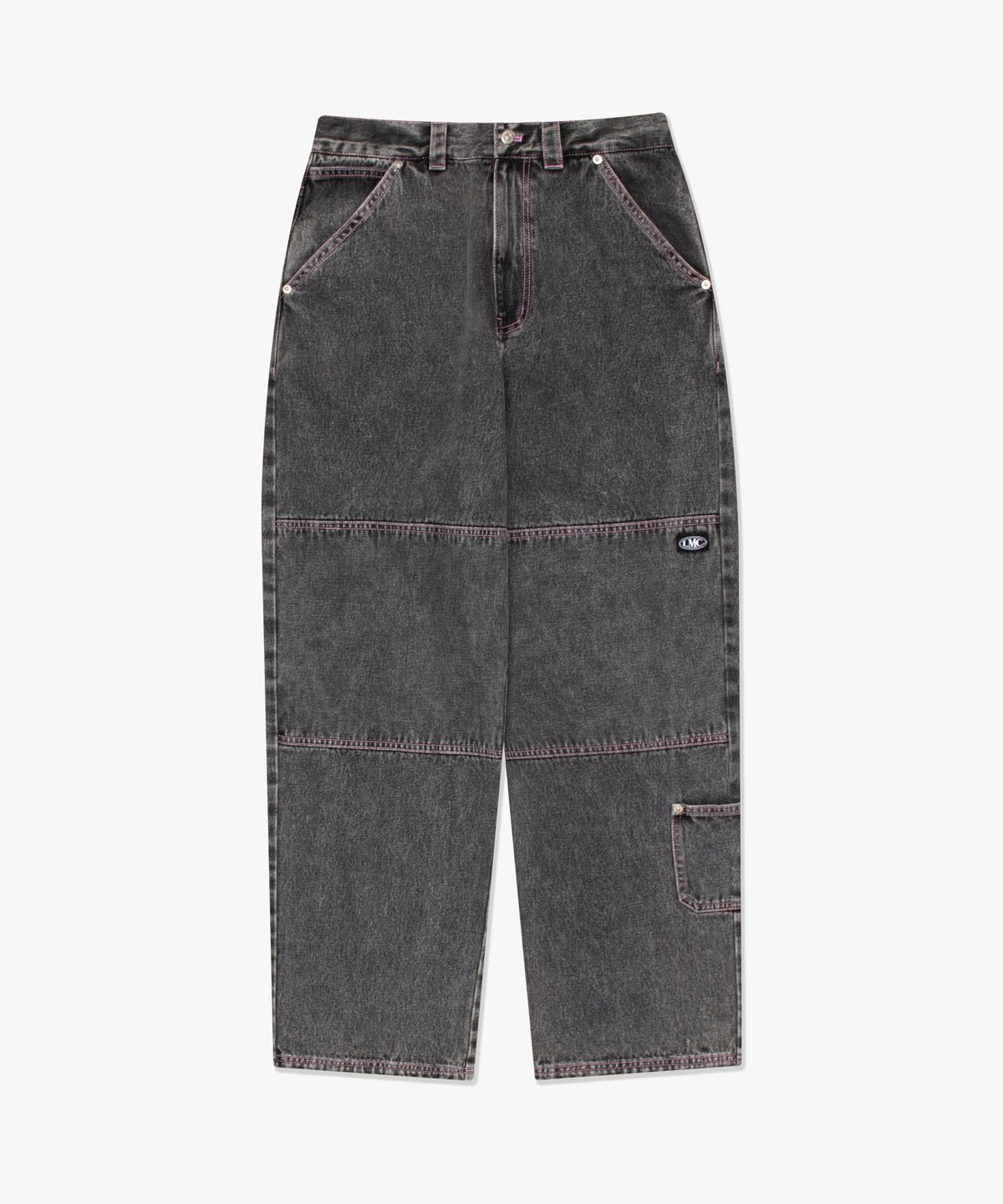 엘엠씨(LMC) CNTRST ST DOUBLE KNEE DENIM PANTS black