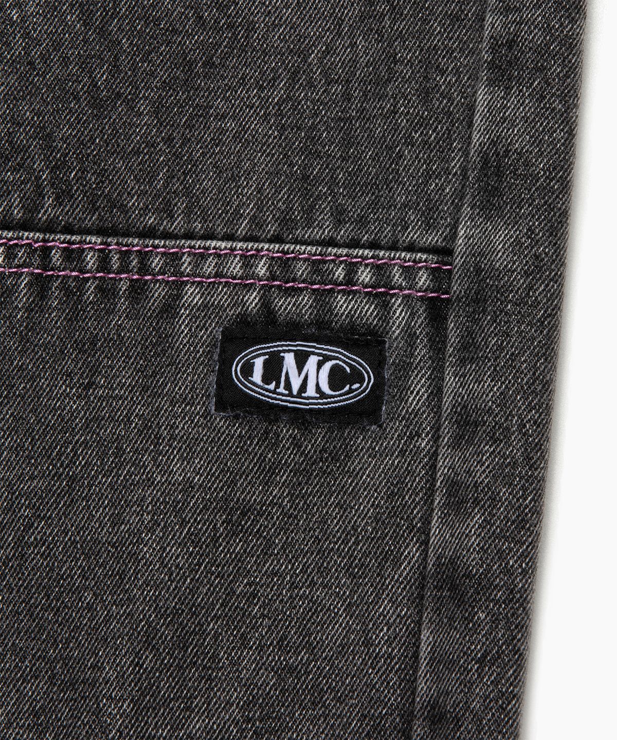 엘엠씨(LMC) CNTRST ST DOUBLE KNEE DENIM PANTS black