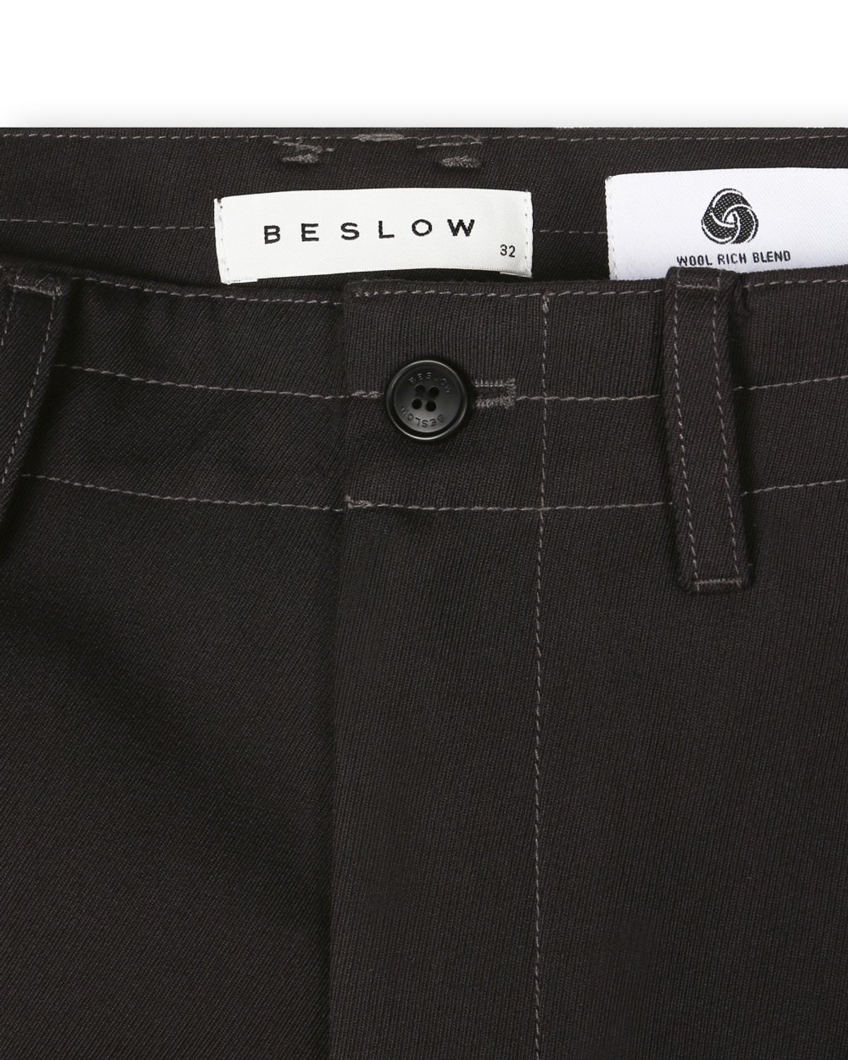 비슬로우(BESLOW) WOOL BLENDED TWIST SEAM CARGO PANTS PURPLE BROWN