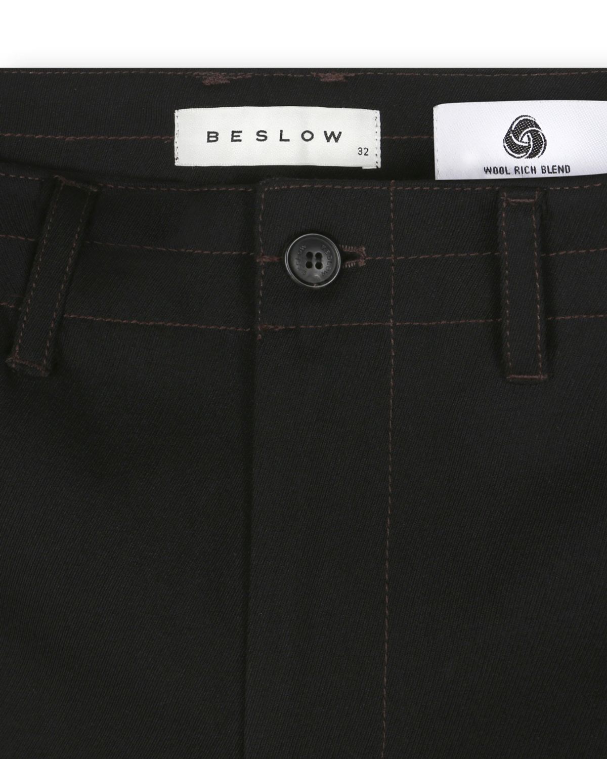 비슬로우(BESLOW) WOOL BLENDED TWIST SEAM CARGO PANTS BLACK