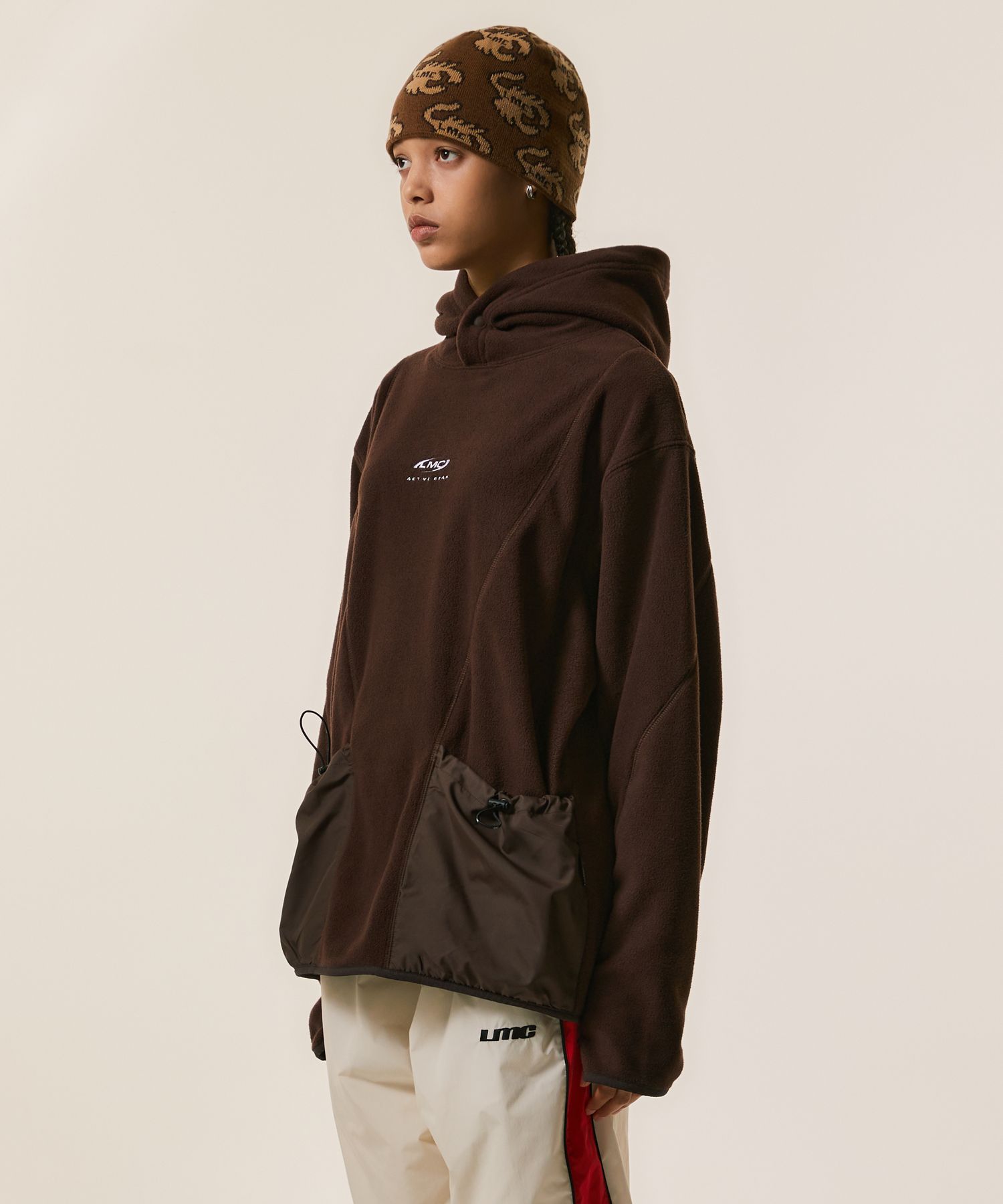 [ LMC ]★ ACTIVE GEAR CURVED POLAR FLEECE HOODIE MUSINSA | LMC ACTIVE GEAR CURVED POLAR FLEECE HOODIE black