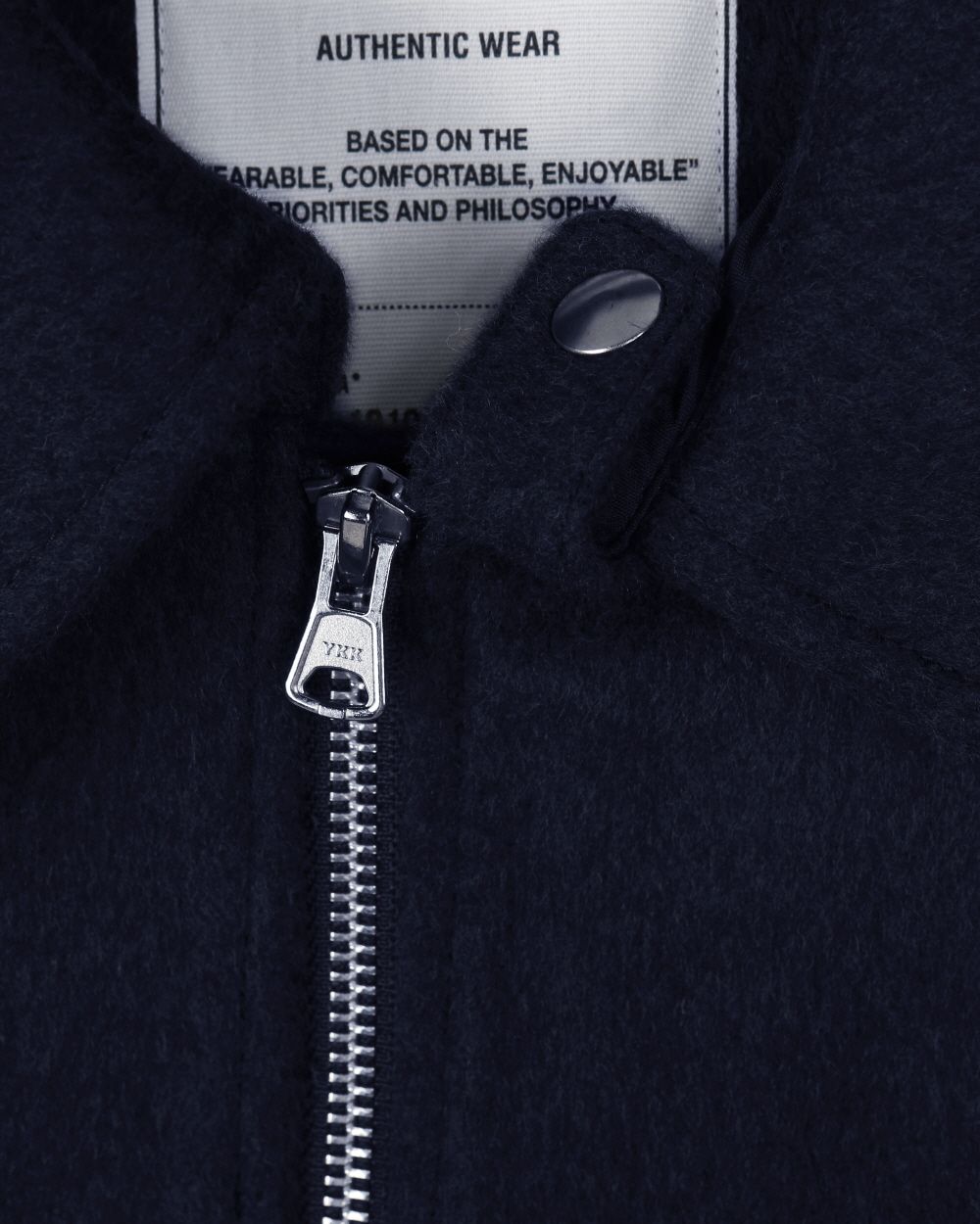 MUSINSA | BESLOW CASHMERE MILITARY ZIP-UP JACKET NAVY