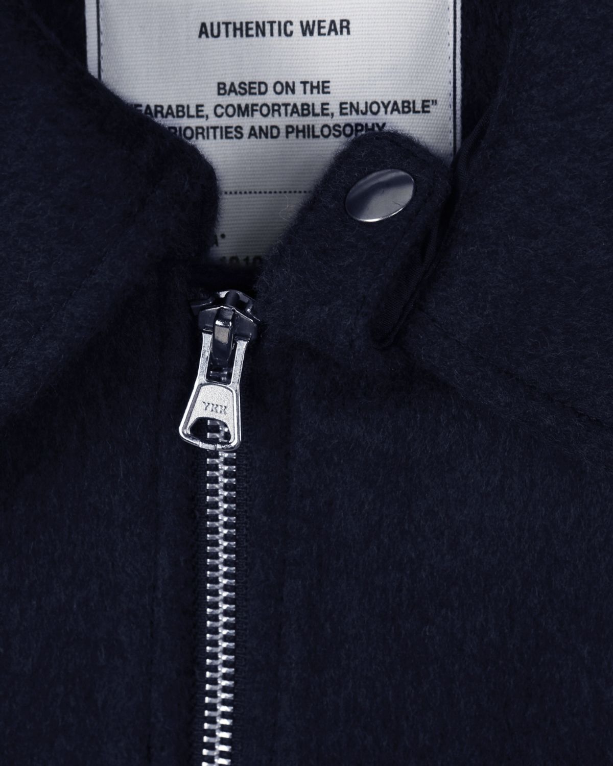 비슬로우(BESLOW) CASHMERE MILITARY ZIP-UP JACKET NAVY