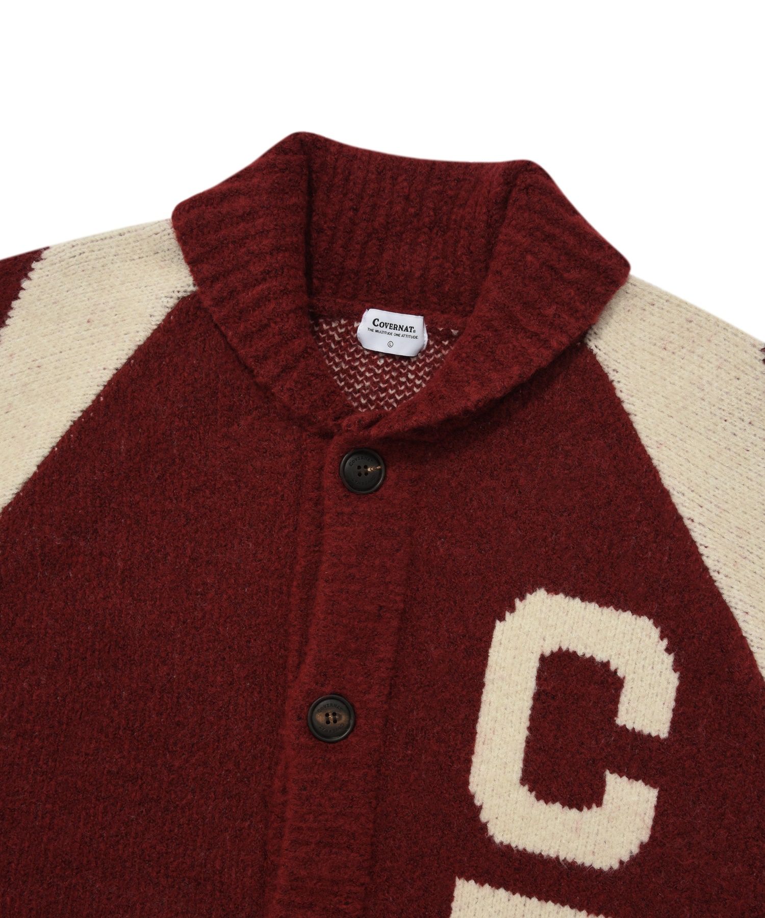 MUSINSA | COVERNAT C logo Cowichan cardigan red