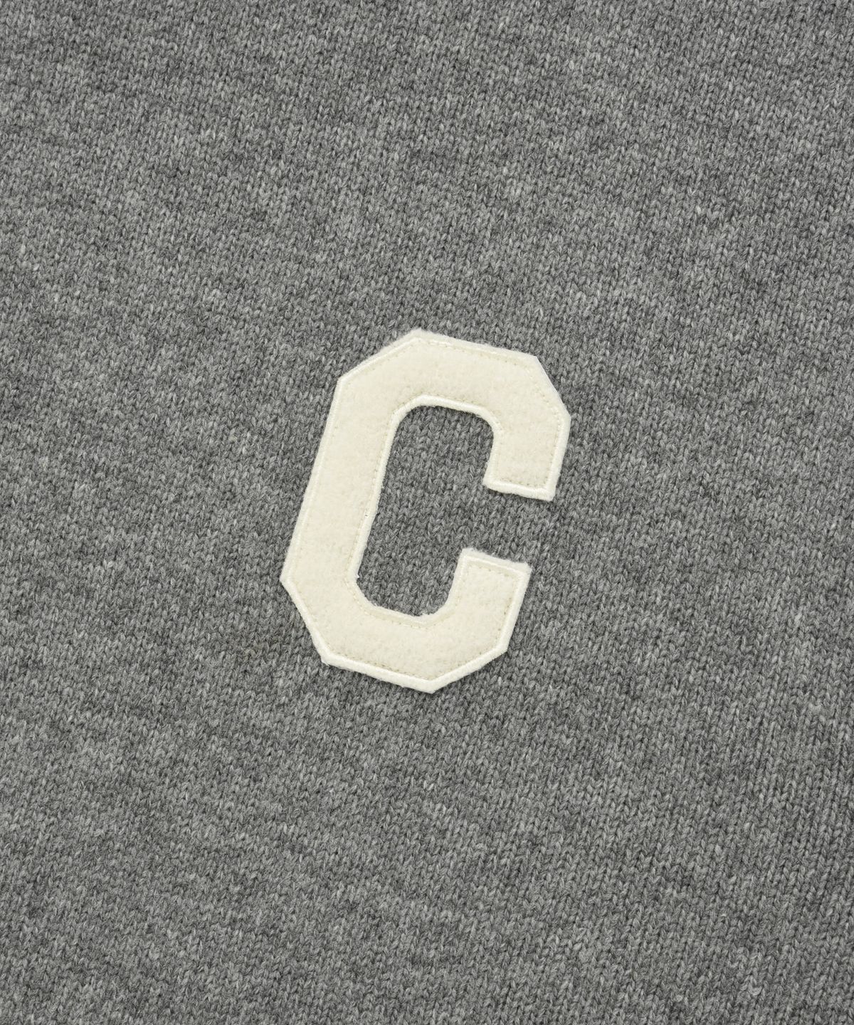 커버낫(COVERNAT) C 로고 램스울 후디 니트 멜란지 그레이