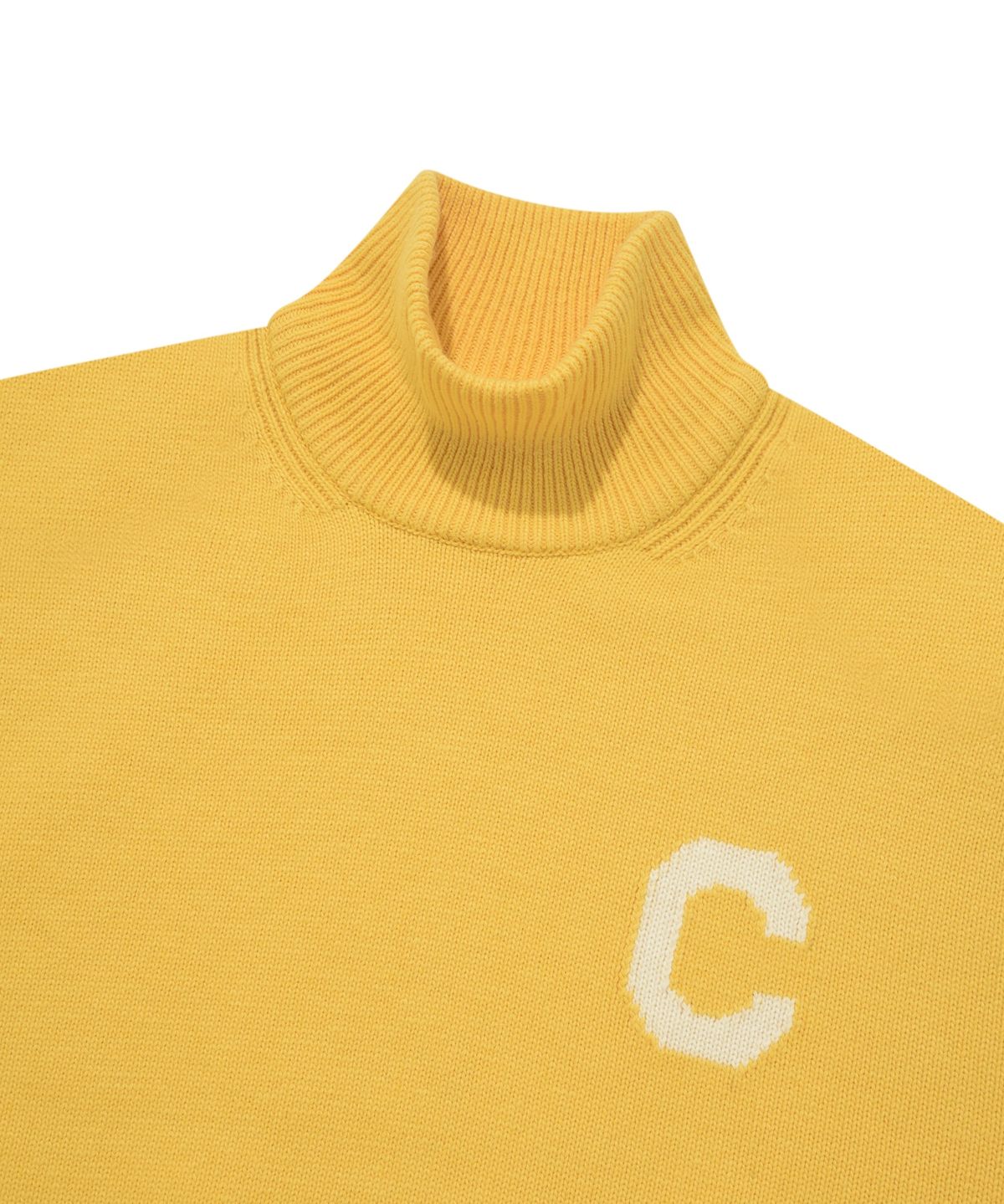커버낫(COVERNAT) C 로고 터틀넥 니트 옐로우
