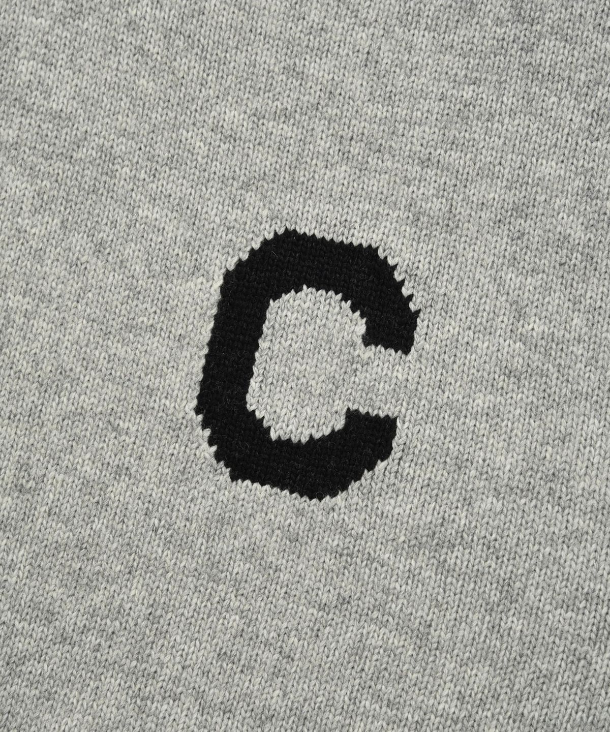 커버낫(COVERNAT) C 로고 터틀넥 니트 멜란지 그레이