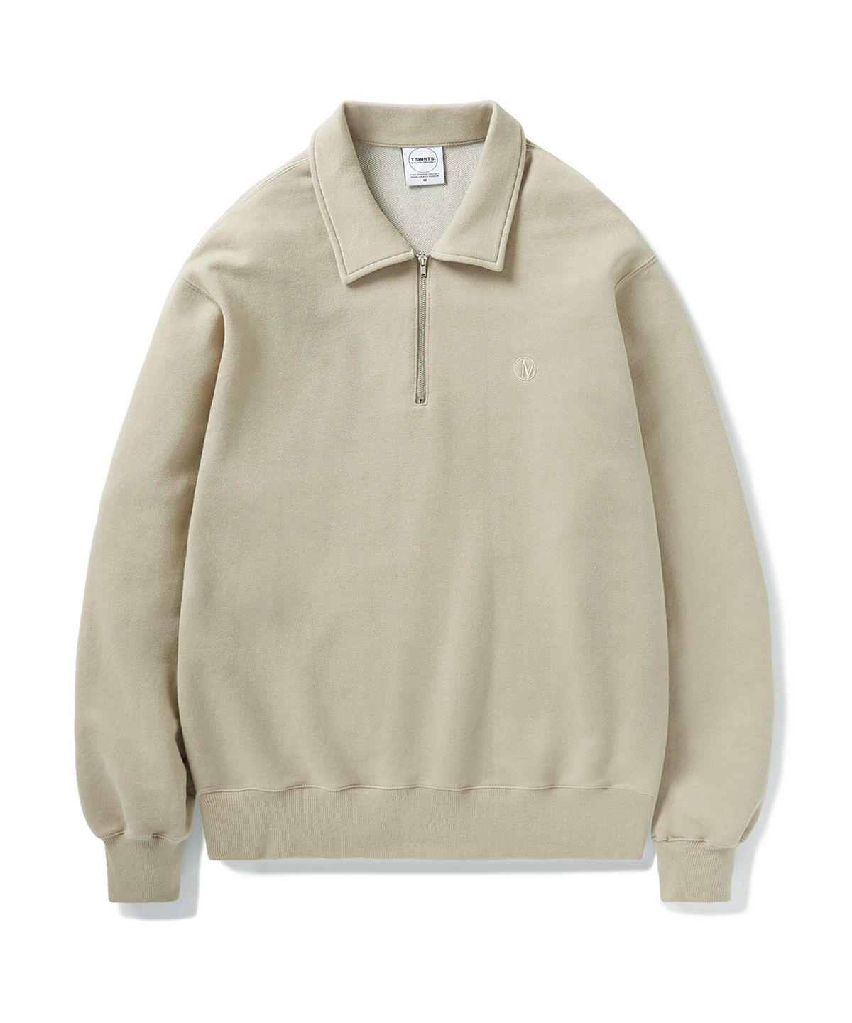 미니멀프로젝트(MINIMALPROJECT) 서클 로고 하프집업 맨투맨 MZT707 [BEIGE]