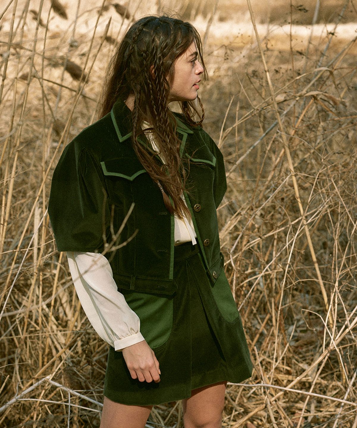 아이스가든에이오공팔(ICE GARDEN A.508) Turn-lock Detail Corduroy Skirt