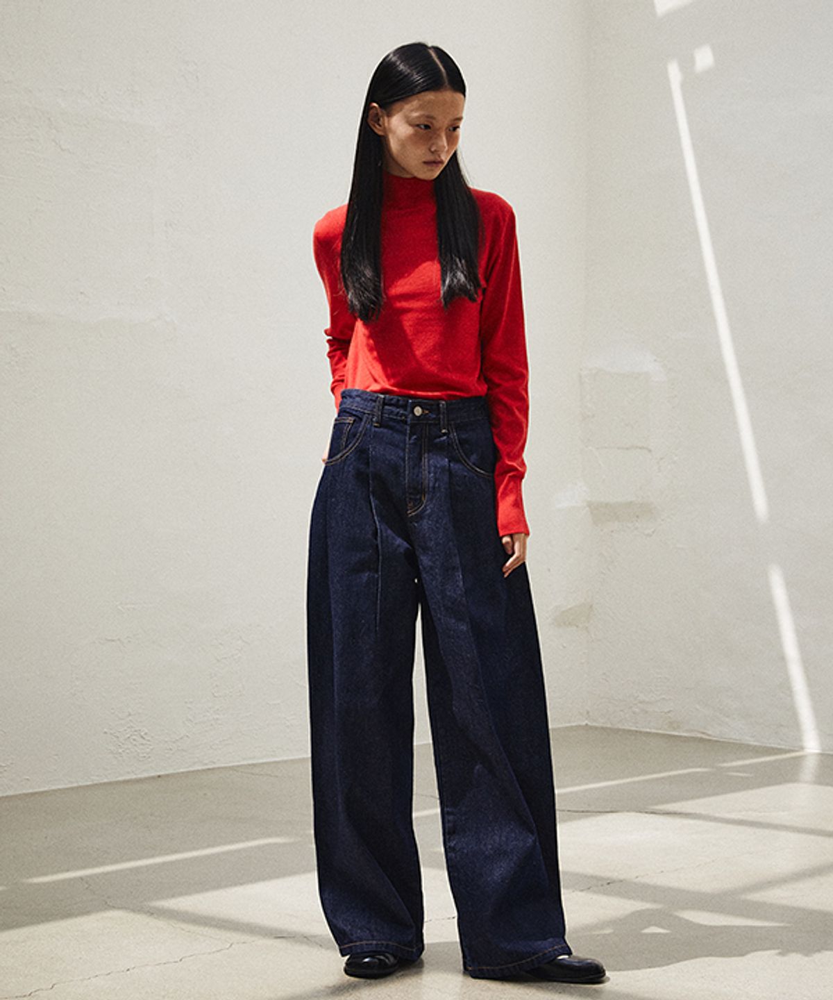 그린버터(GREENBUTTER) Balloon Indigo Blue Jeans (Indigo blue)