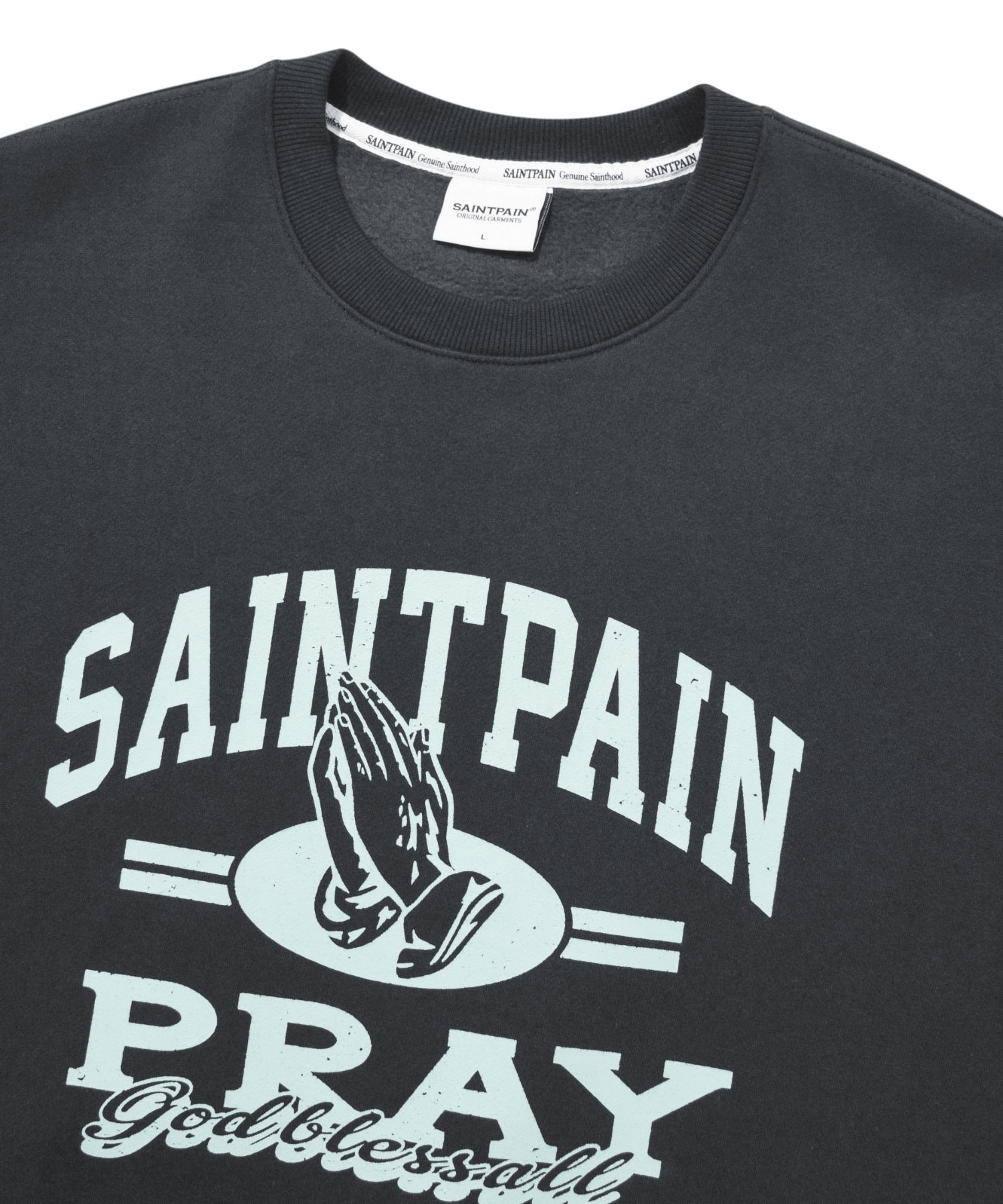 ★送料・関税込★SAINTPAIN★SP PRAY HANDS CREWNECK★ MUSINSA | SAINTPAIN SP Frey Hands Crew Neck - Charcoal
