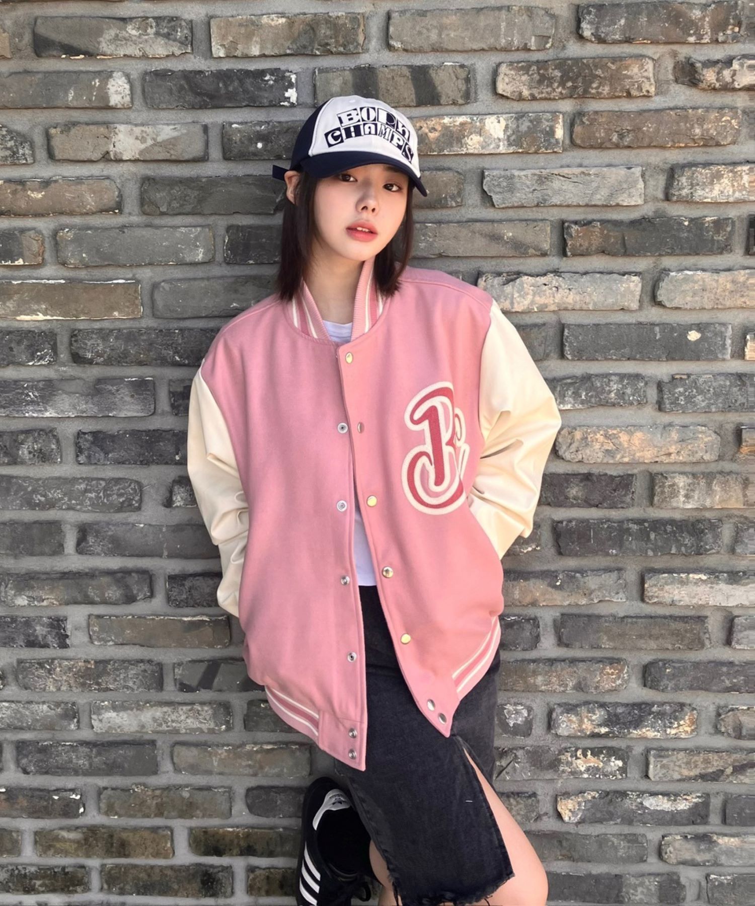 BORN CHAMPS★L&S HEART LOGO VARSITY JACKET B23FT20 MUSINSA | BORN CHAMPS L&S Heart Logo Varsity Jacket B23FT20PK