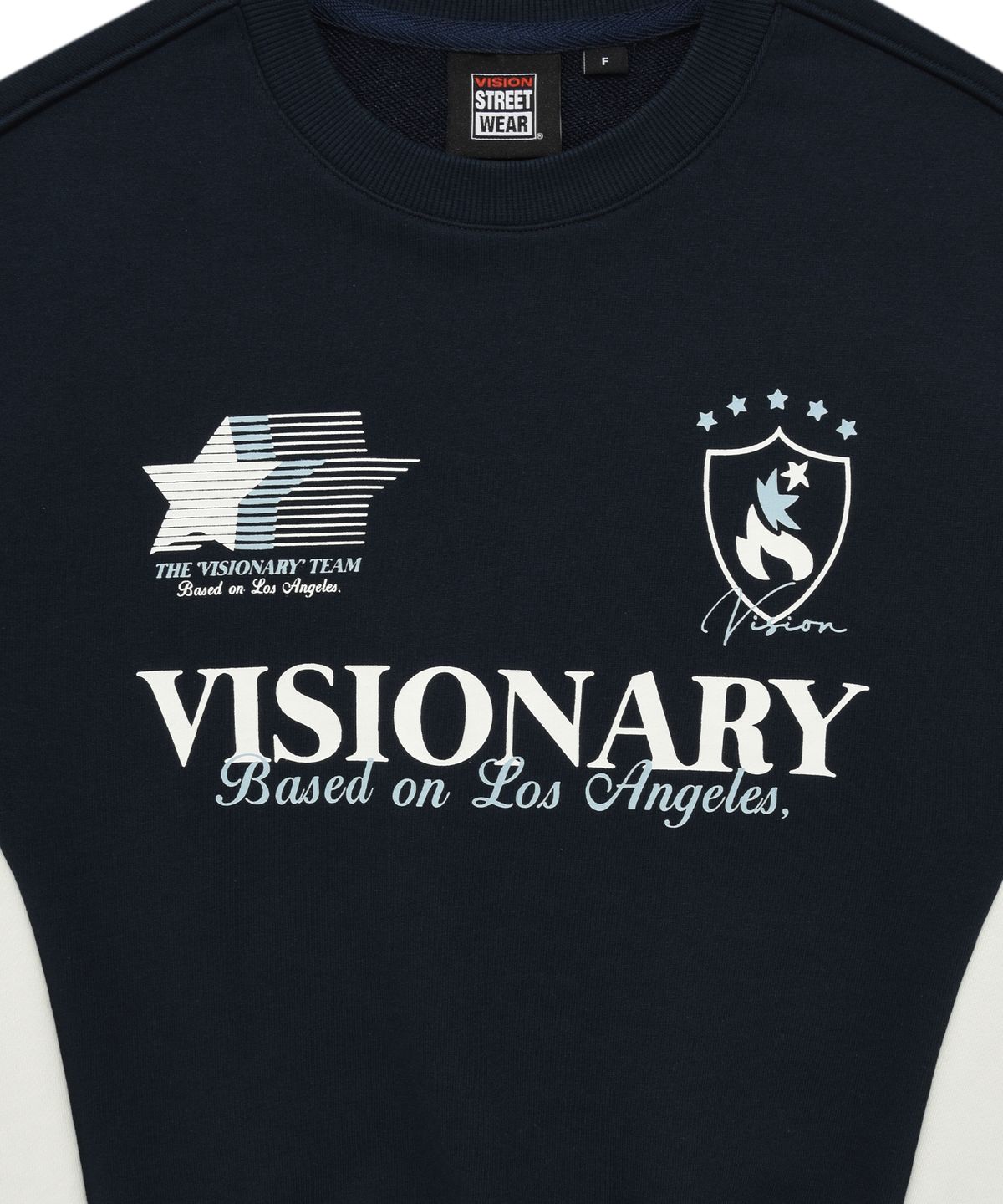 비전스트릿웨어(VISION STREETWEAR) VSW Crop Football Crewneck Navy