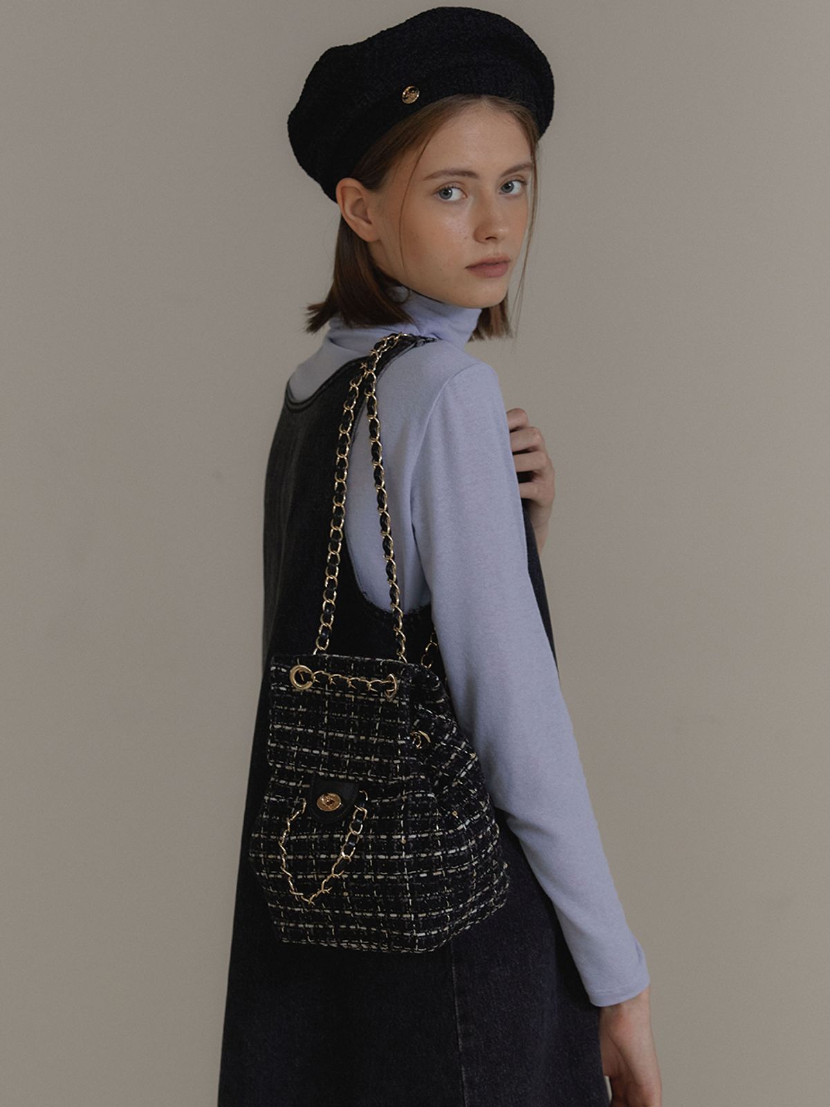 아노에틱(ANOETIC) ANC TWEED CLASSIC BACKPACK_BLACK