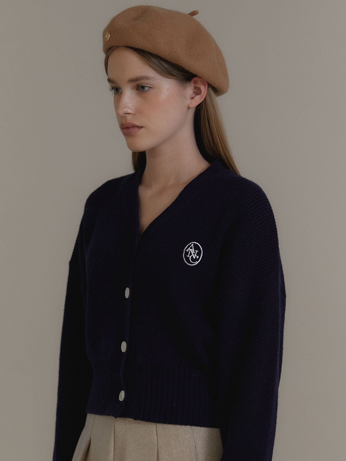 아노에틱(ANOETIC) ANC LOGO POINT WOOL BERET_BEIGE