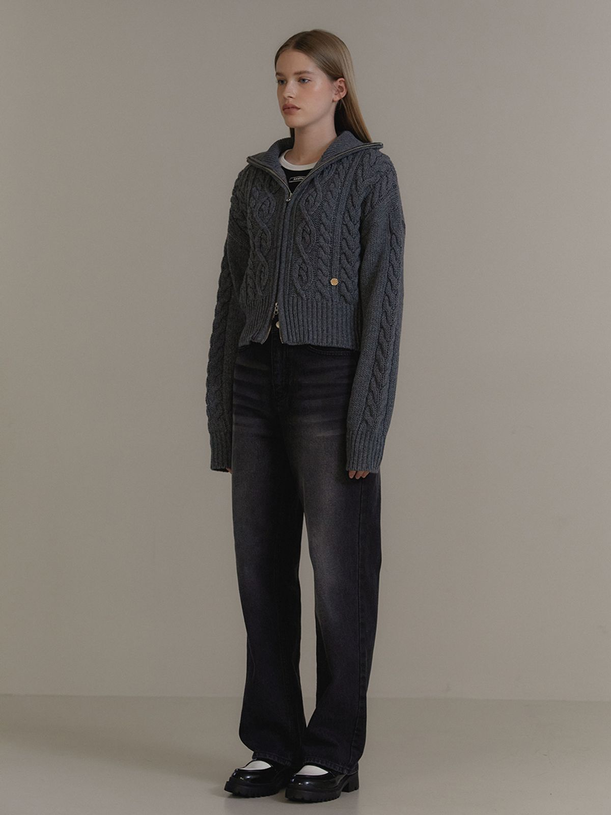 아노에틱(ANOETIC) ANC SEMI WIDE JEANS_BLACK