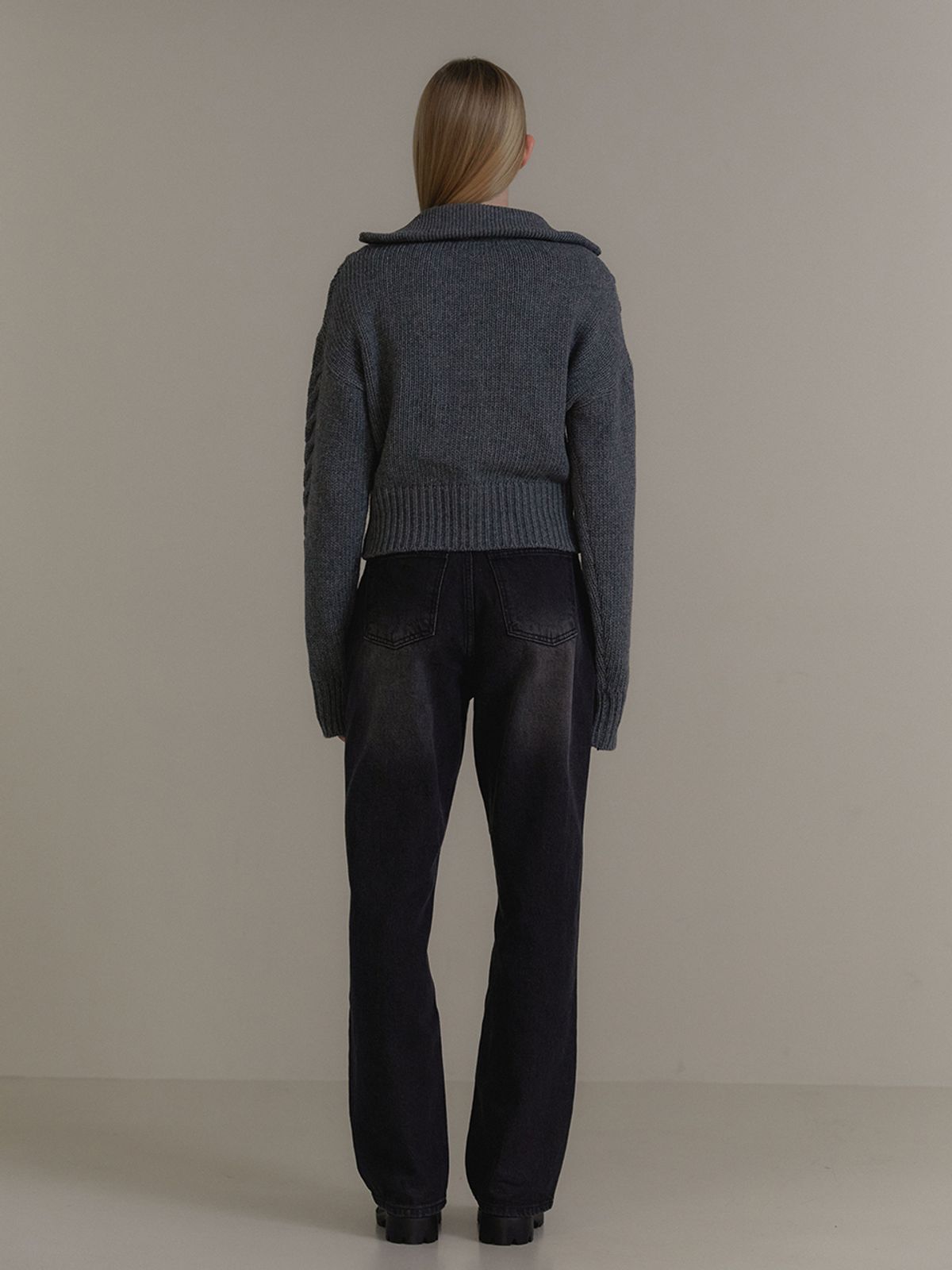 아노에틱(ANOETIC) ANC SEMI WIDE JEANS_BLACK