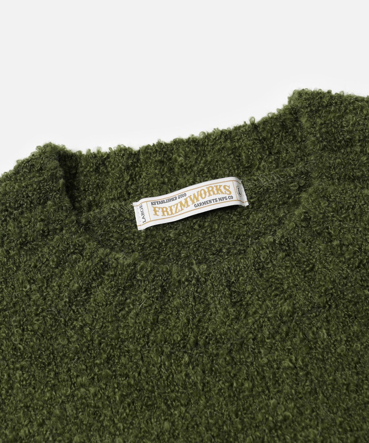 프리즘웍스(FRIZMWORKS) ALPACA BOUCLE KNIT _ OLIVE