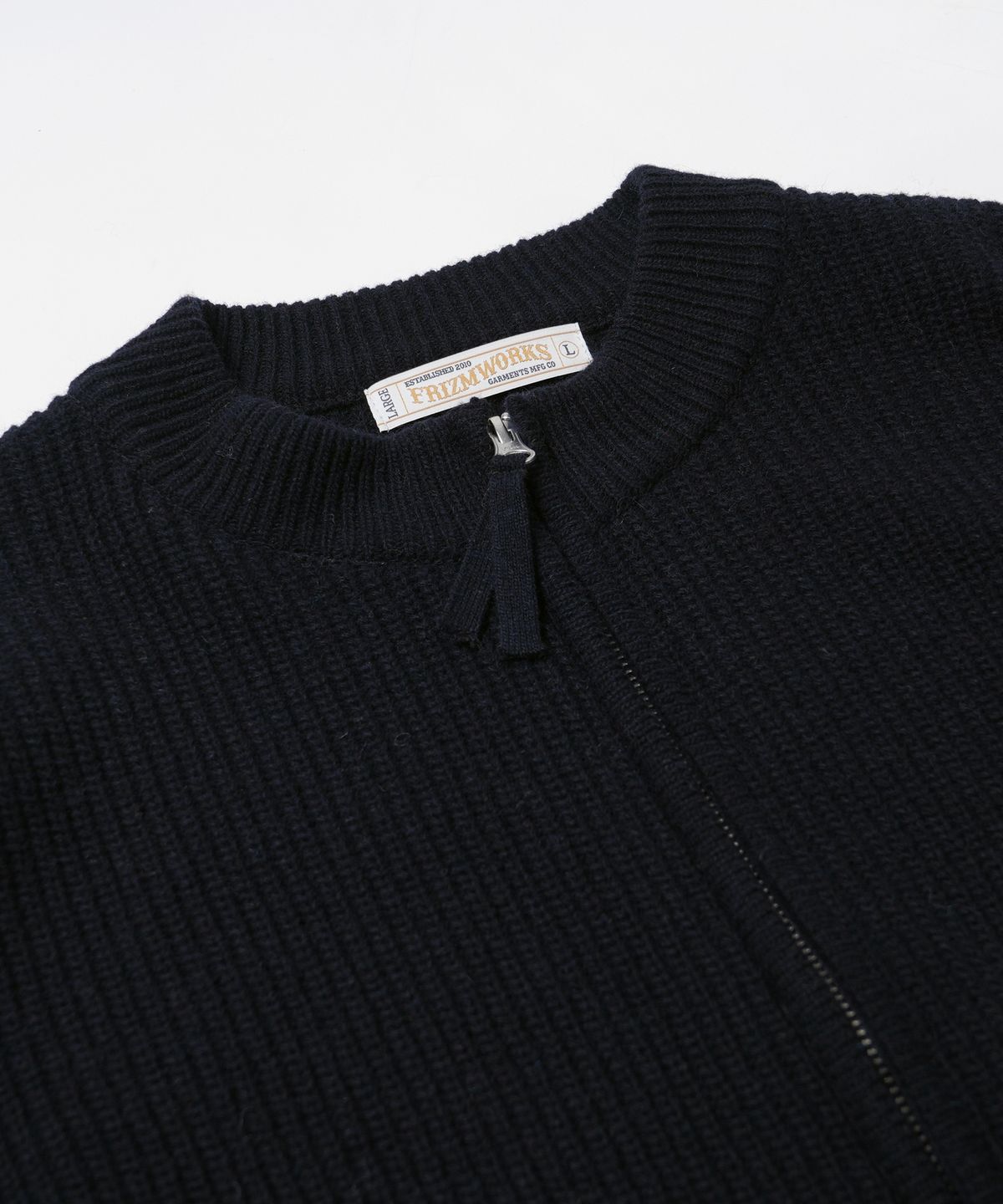 프리즘웍스(FRIZMWORKS) WOOL DECK ZIP UP CARDIGAN _ NAVY