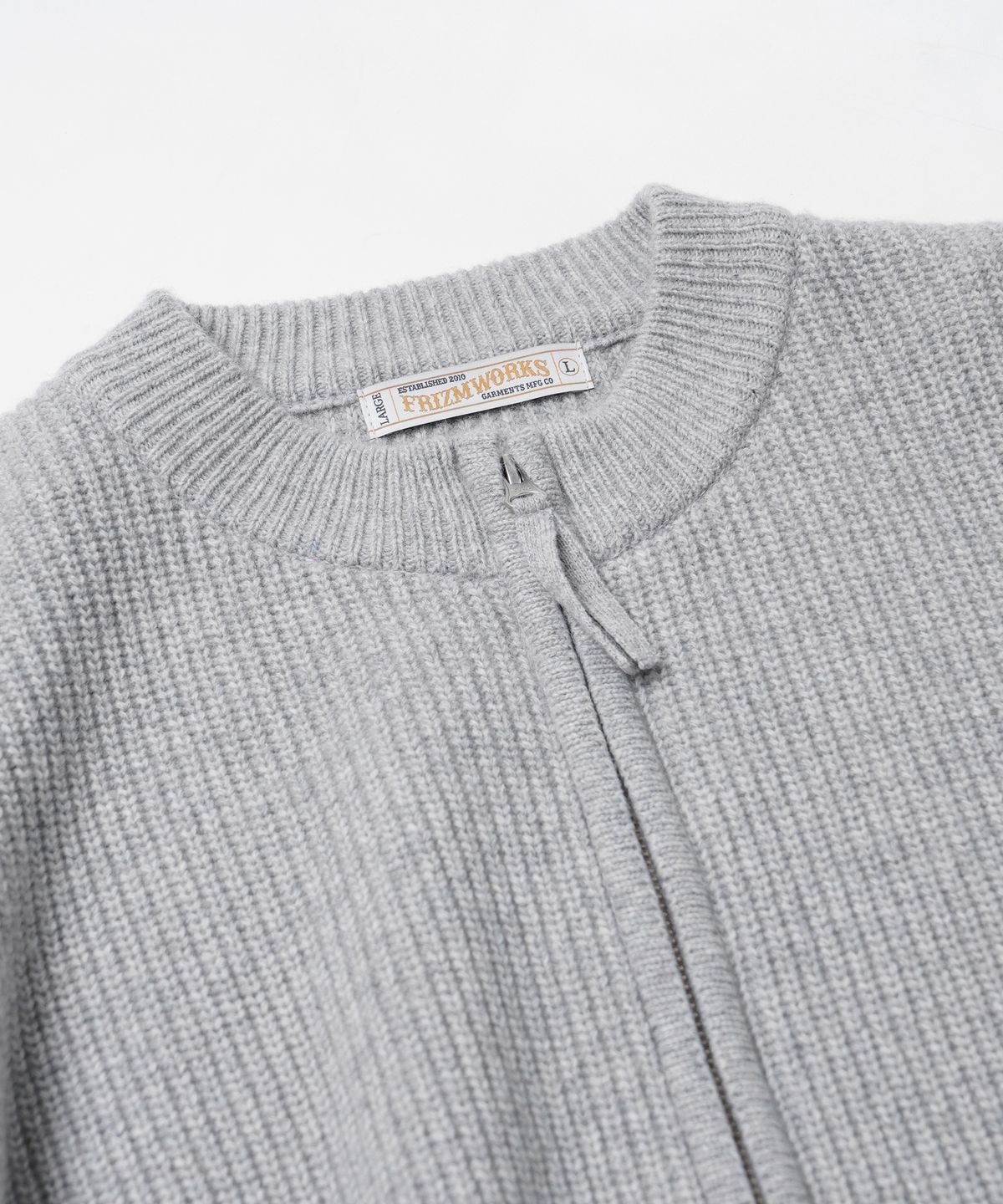 프리즘웍스(FRIZMWORKS) WOOL DECK ZIP UP CARDIGAN _ LIGHT GRAY