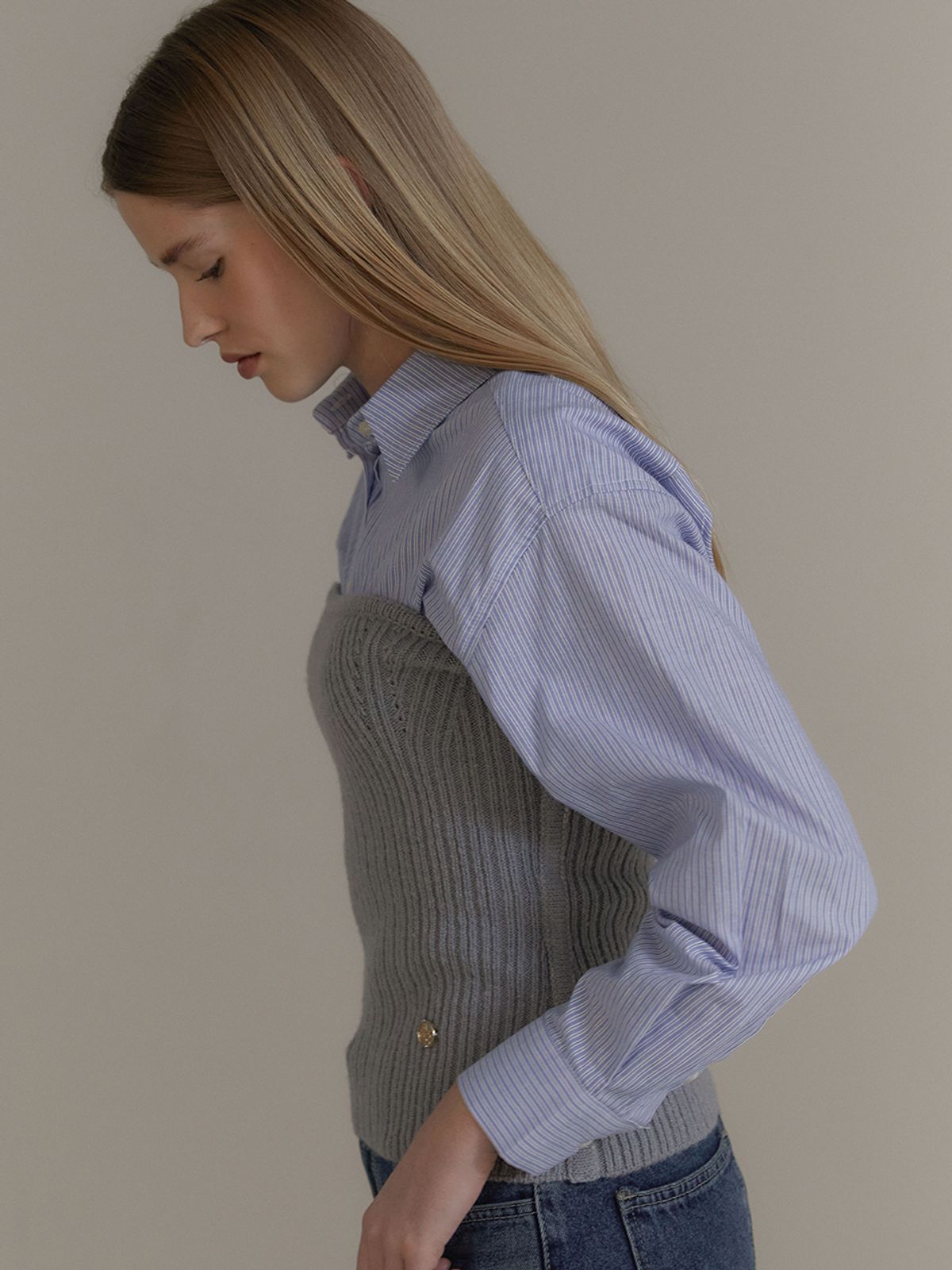 아노에틱(ANOETIC) ANC BOLERO KNIT TOP SET_GREY