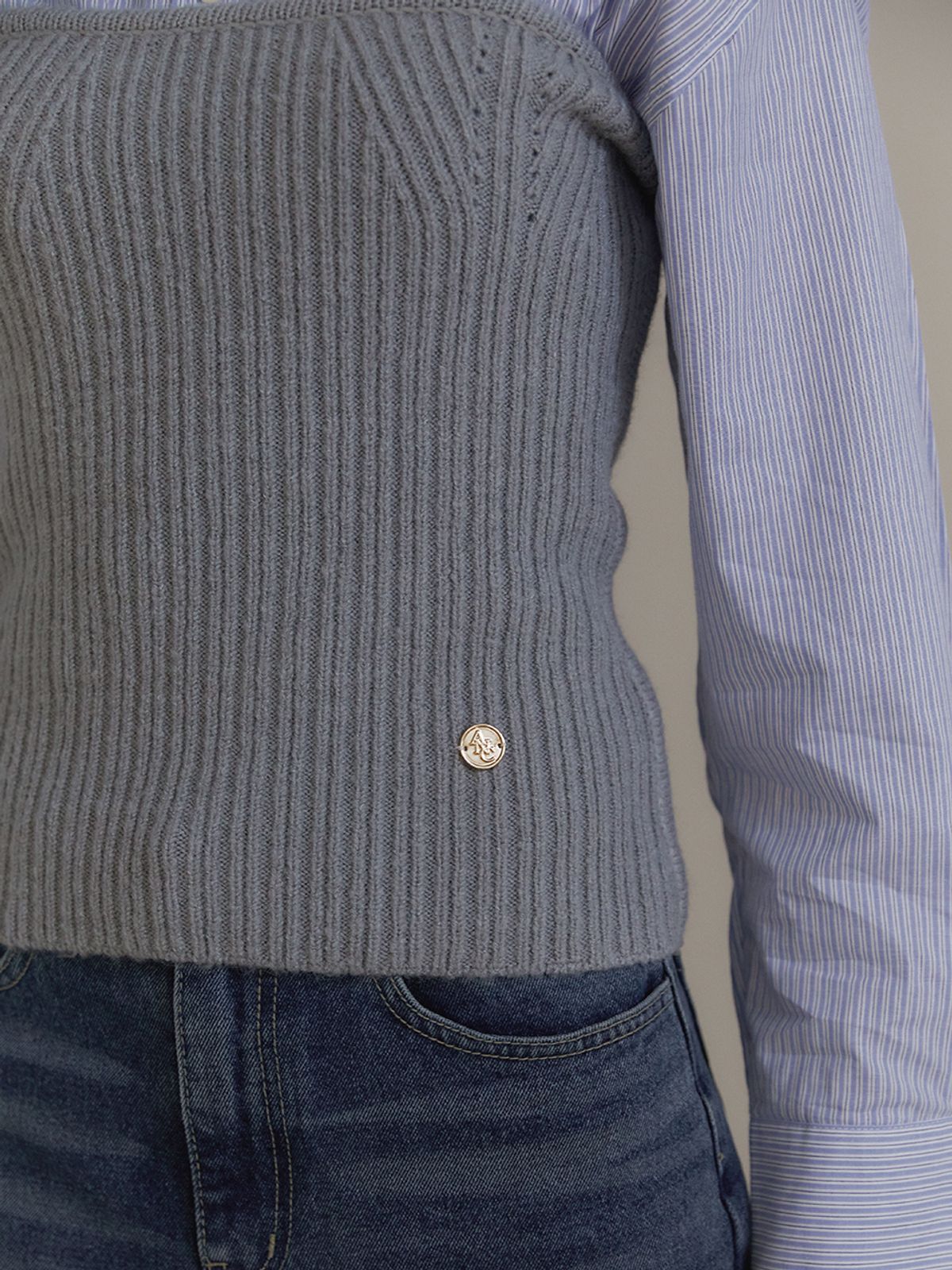 아노에틱(ANOETIC) ANC BOLERO KNIT TOP SET_GREY