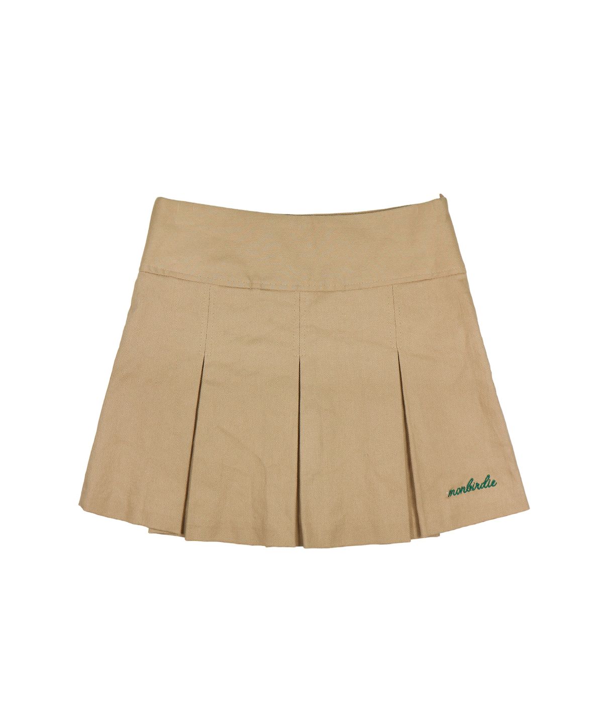 몽버디 골프(MONBIRDIE GOLF) SOFT TOUCH WARM PLEATS 소프트기모 자수 플리츠 스커트_D.BEIGE