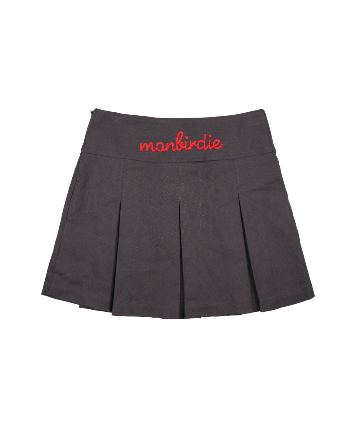 몽버디 골프(MONBIRDIE GOLF) SOFT TOUCH WARM PLEATS 소프트기모 자수 플리츠 스커트_D.GREY