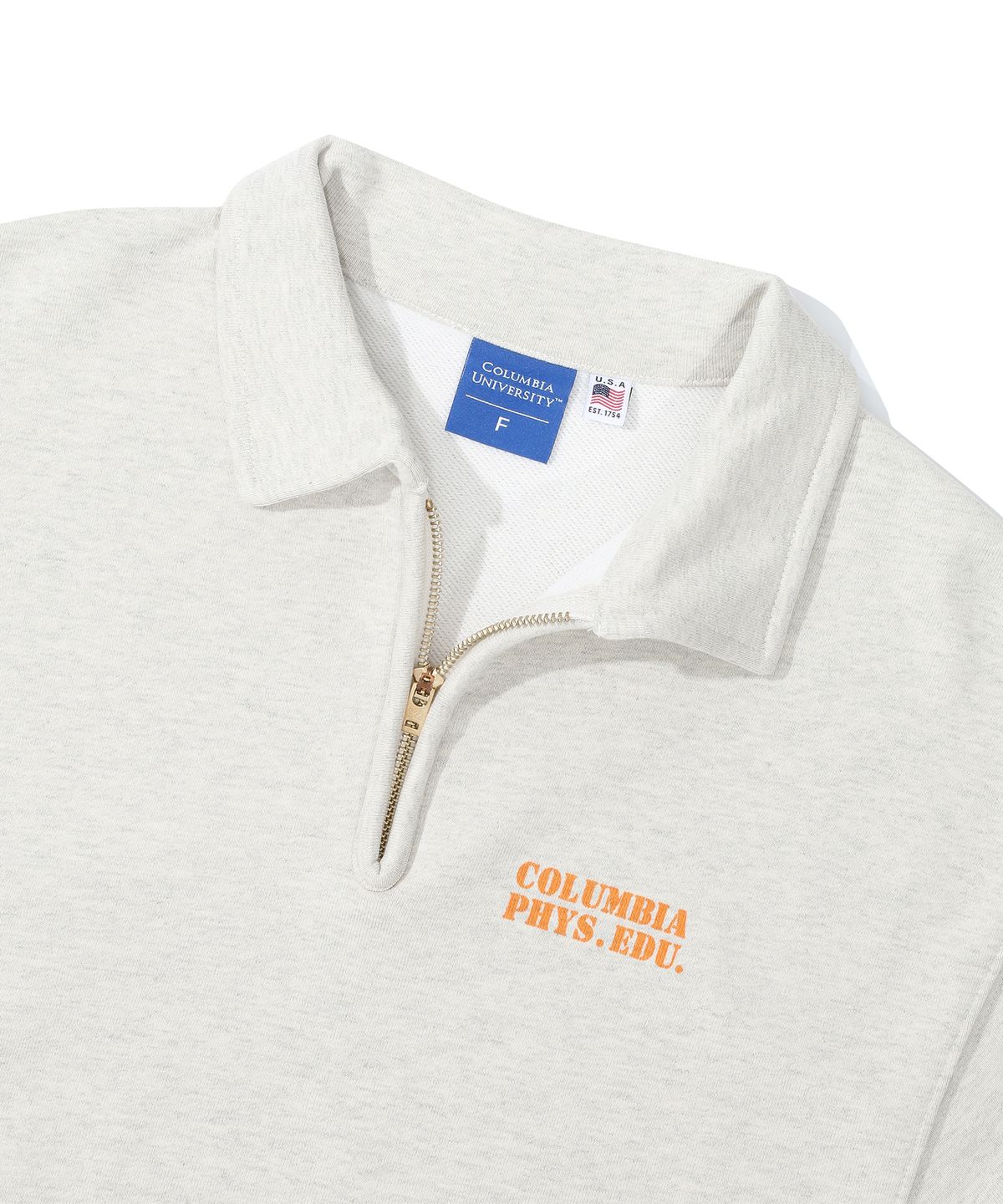 컬럼비아 유니버시티(COLUMBIA UNIVERSITY) C PHYS.EDU. WOMENS TERRY HALF ZU SWEATSHIRTS 옐로우오트밀