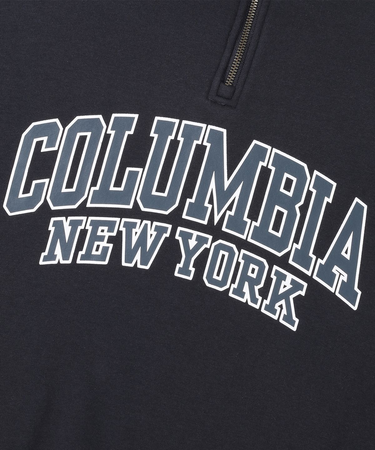 컬럼비아 유니버시티(COLUMBIA UNIVERSITY) 90 S ARCH LOGO FLEECE HALF ZU SWEATSHIRTS 크라운네이비