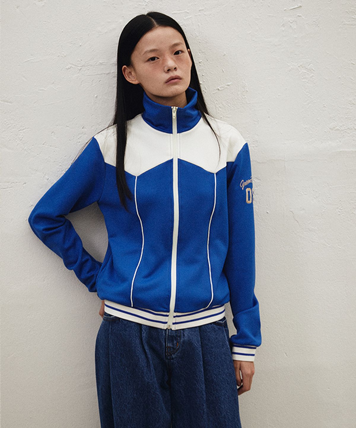 그린버터(GREENBUTTER) Western Chain Track Jacket (Blue)
