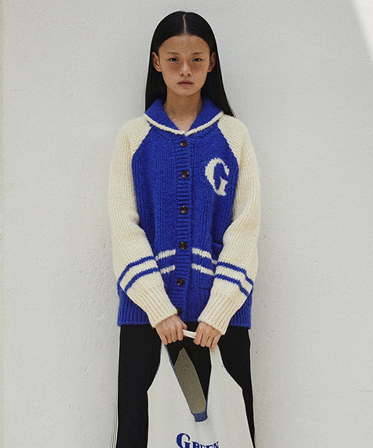 그린버터(GREENBUTTER) Stadium G Cowichan Cardigan (Blue)
