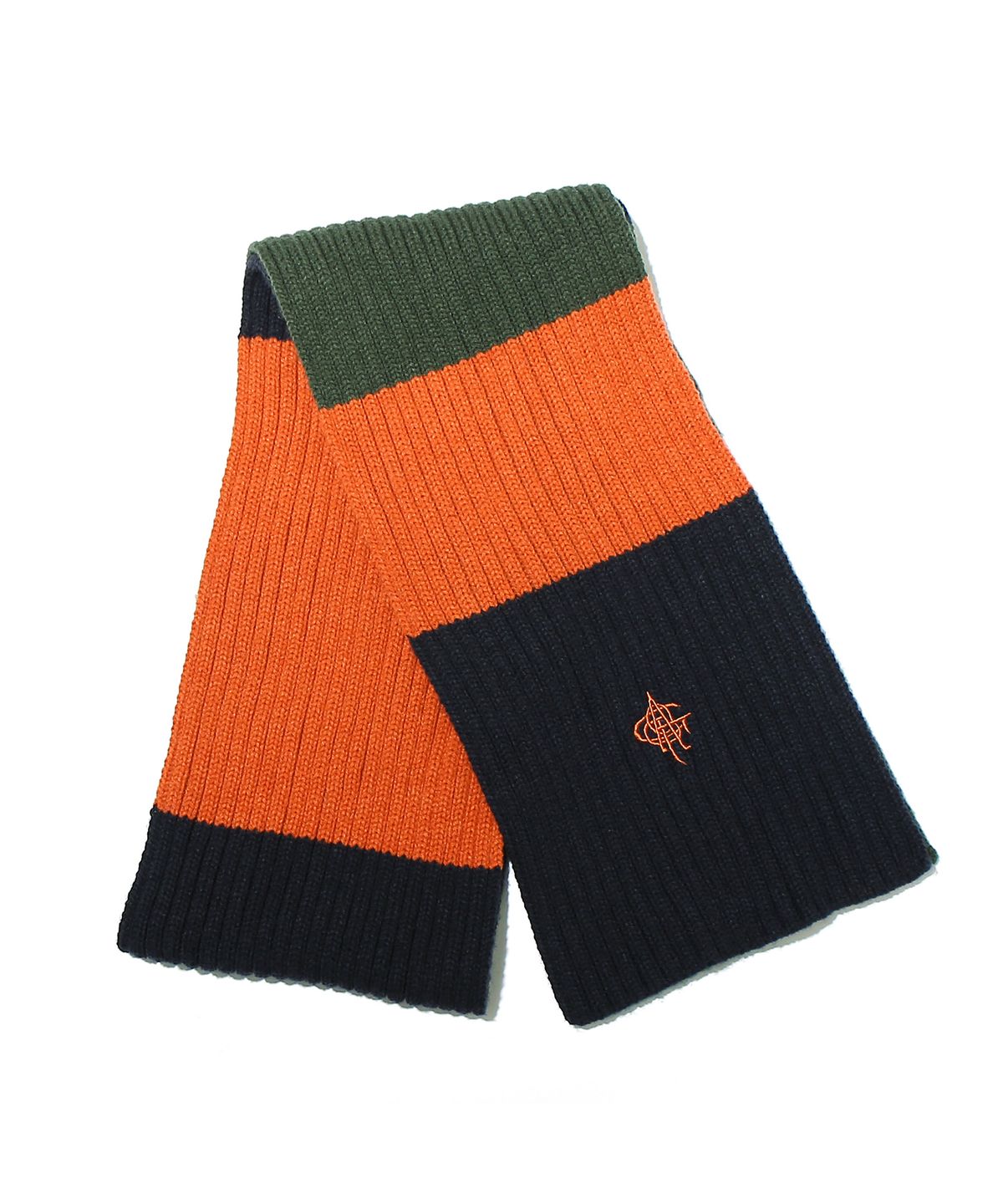 오가프(OGARP) Stripe Knit Muffler Green
