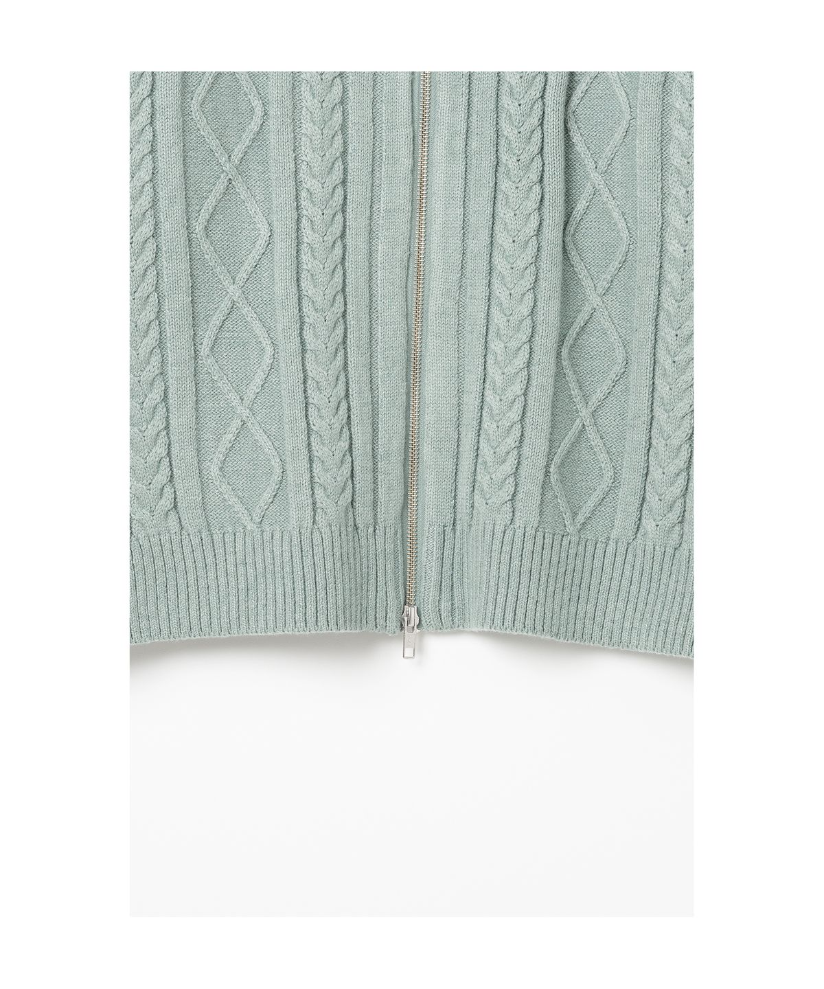 밀로 아카이브(MILLO ARCHIVE) 뉴 프레즐 니트 집업 [민트 그레이]