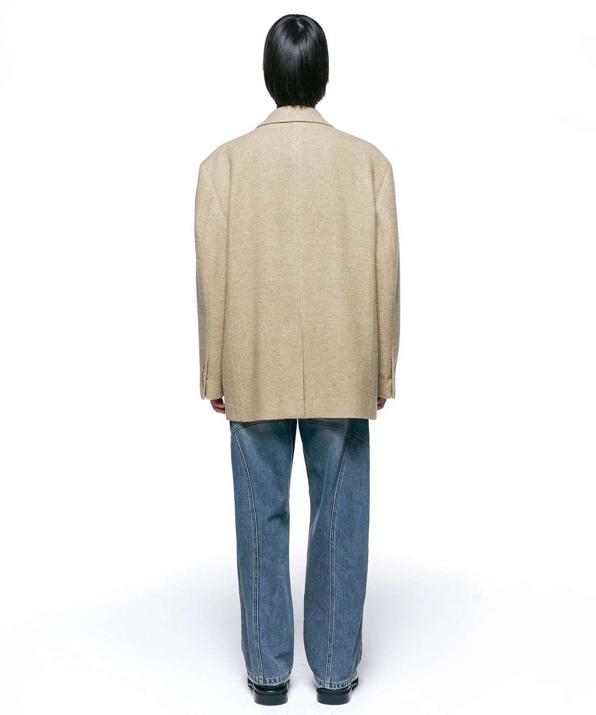 인사일런스(INSILENCE) 홈스펀 울 실루엣 블레이저 BEIGE