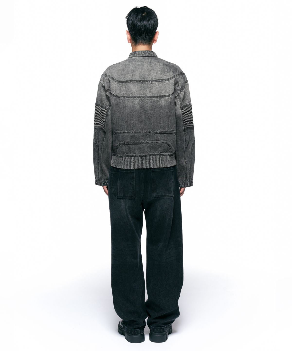 인사일런스(INSILENCE) 스모킹 페이드 데님 자켓 GREY