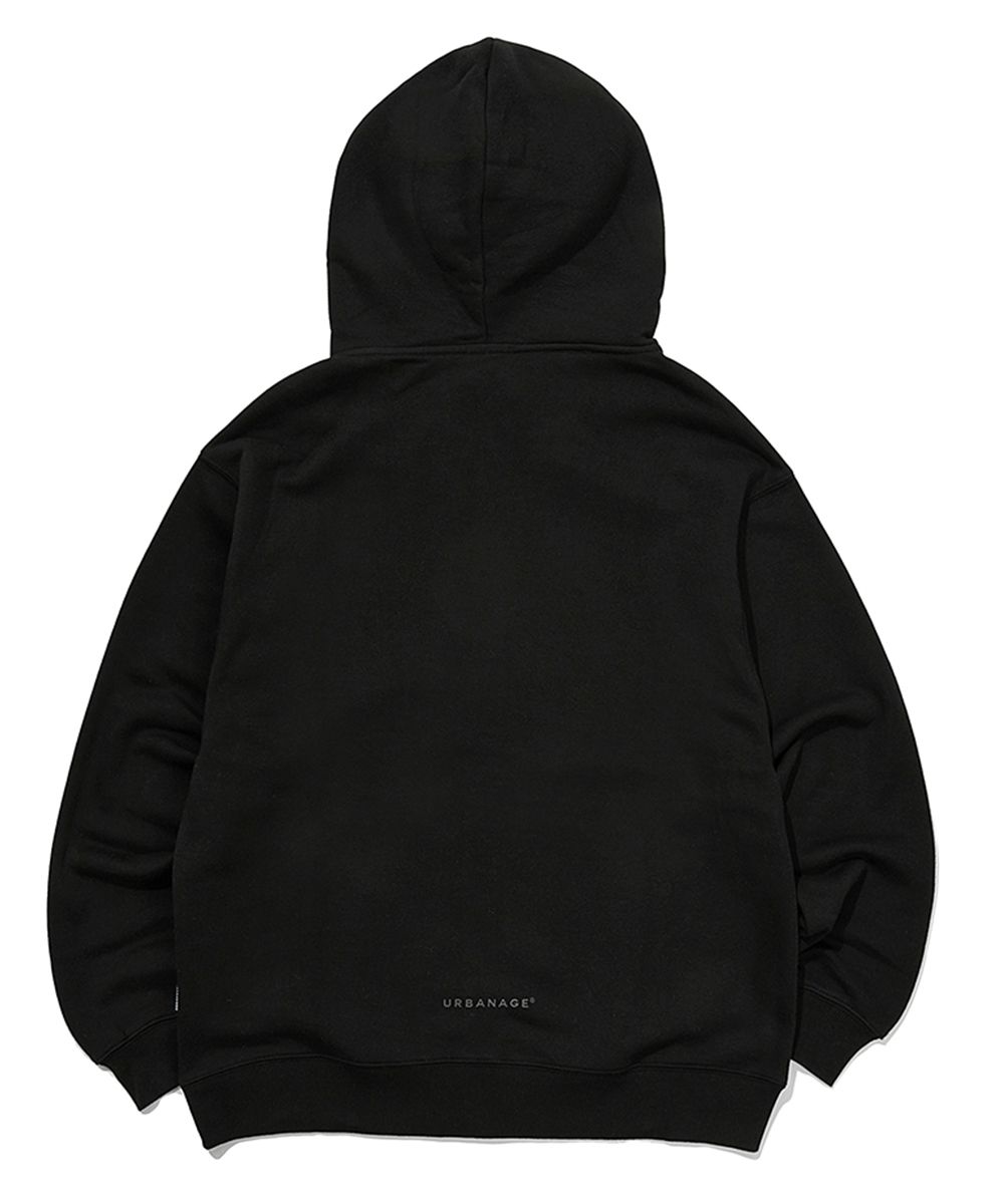 MUSINSA | URBANAGE Logo-print hooded zip-up black