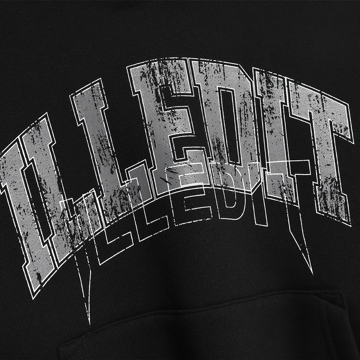 일레딧(ILLEDIT) ILLEDIT VINTAGE LOGO CROP HOOD BLACK