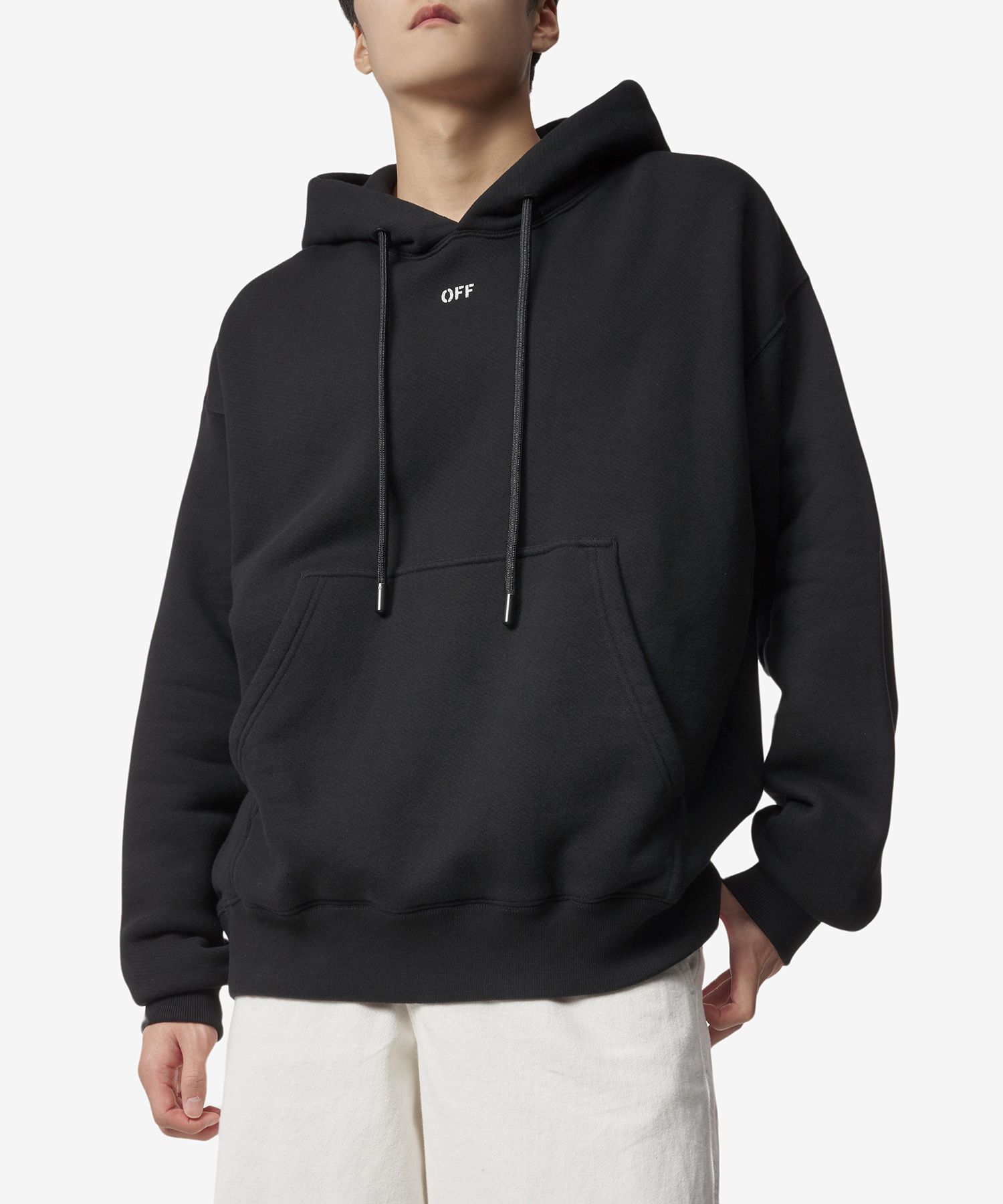 ★Off-White★ OFF STAMP SKATE HOOD BLACK OMBB085F23FLE001100 Off-White off stamp skate hoodie - Black | OMBB085F23FLE001100