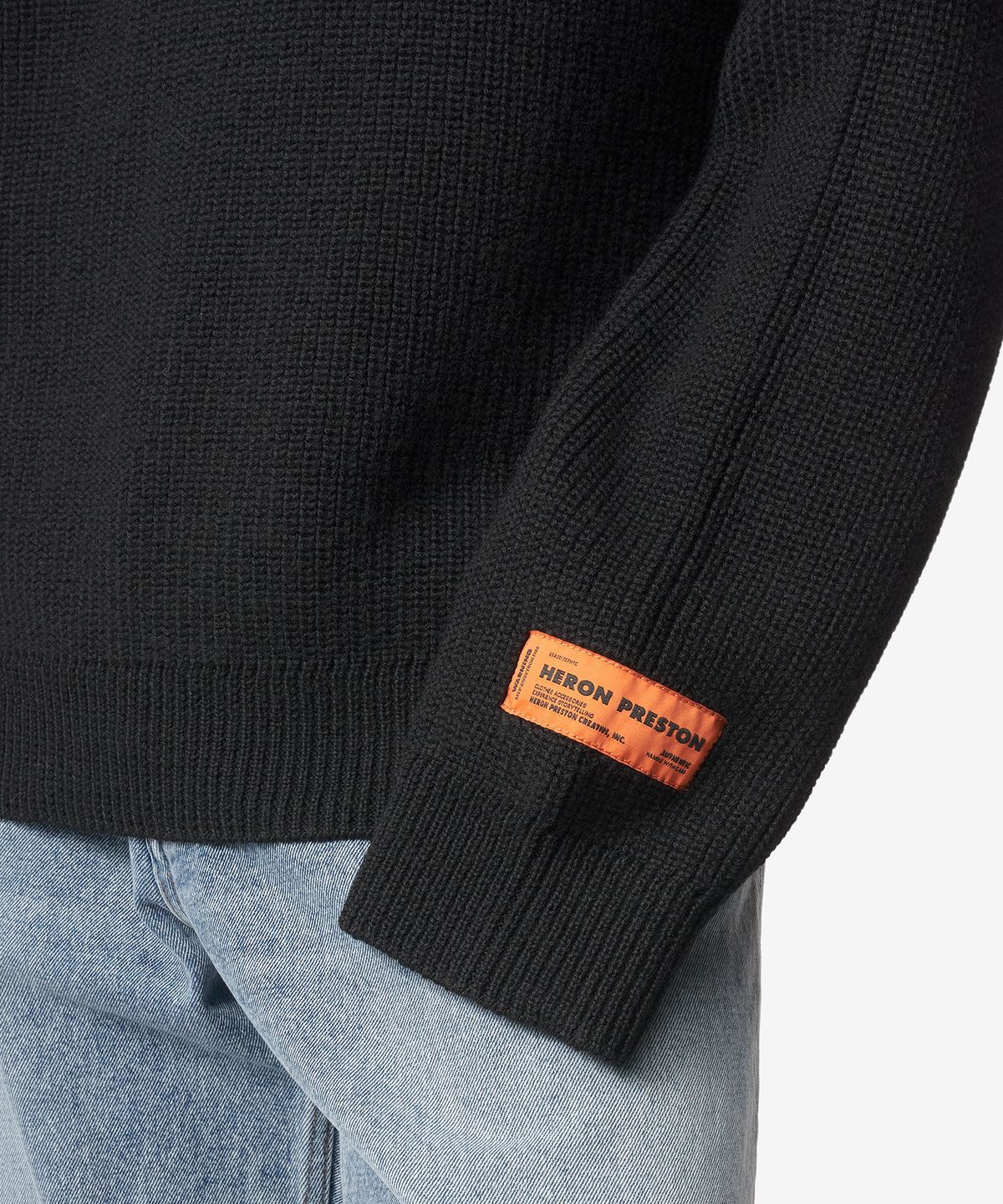 헤론 프레스톤(HERON PRESTON) HPNY 롤넥 스웨터 - 블랙 / HMHA006F23KNI0011001