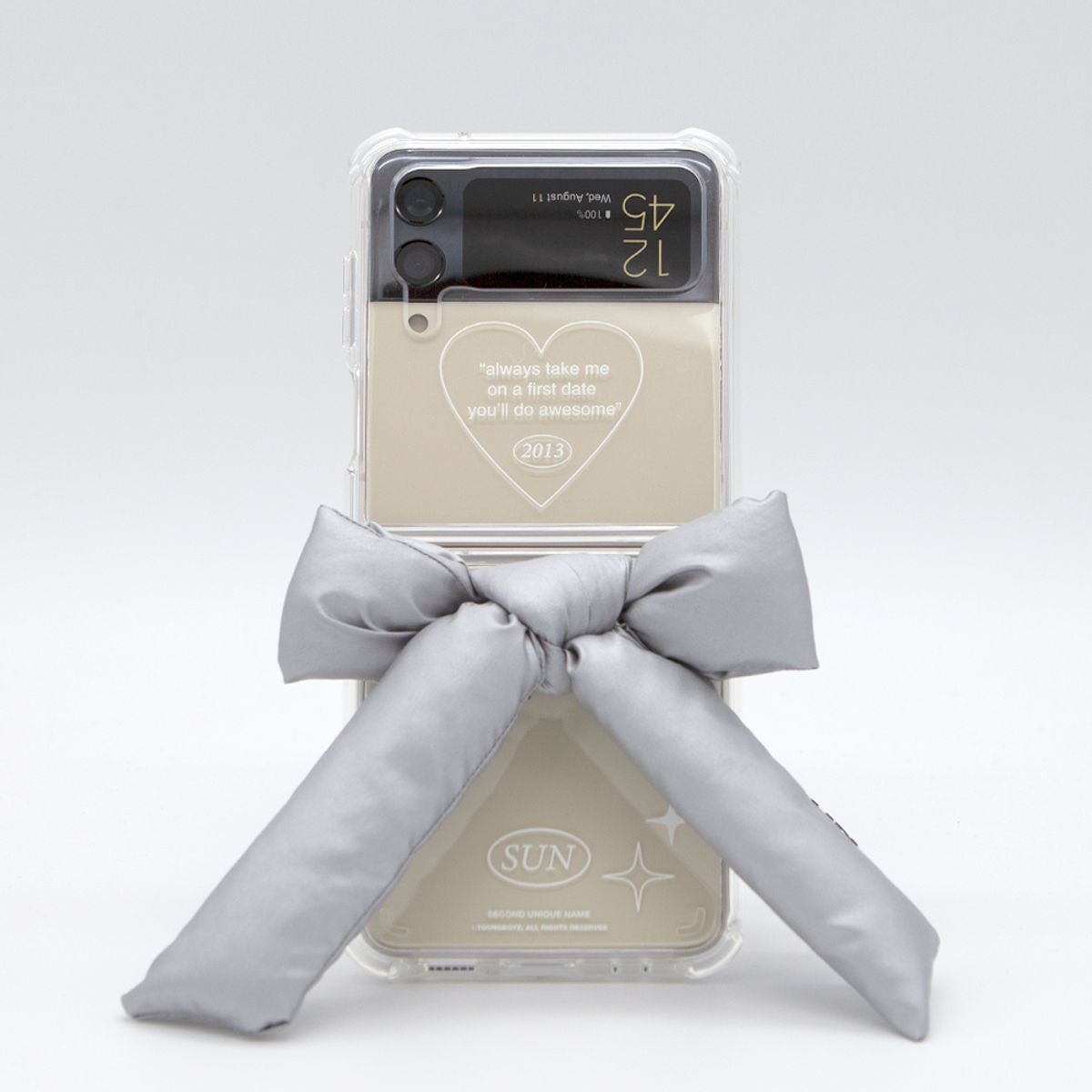 세컨드유니크네임(SECOND UNIQUE NAME) SUN CASE CLEAR KINGBON SILVER (Z FLIP)