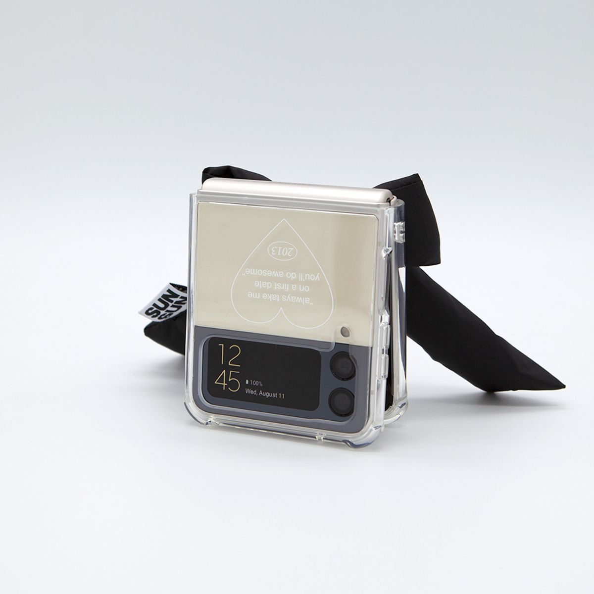 세컨드유니크네임(SECOND UNIQUE NAME) SUN CASE CLEAR KINGBON BLACK (Z FLIP)