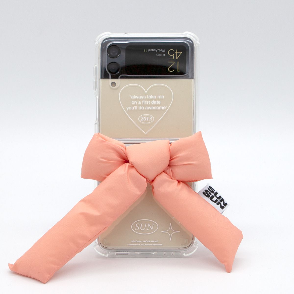 세컨드유니크네임(SECOND UNIQUE NAME) SUN CASE CLEAR KINGBON PEACH (Z FLIP)