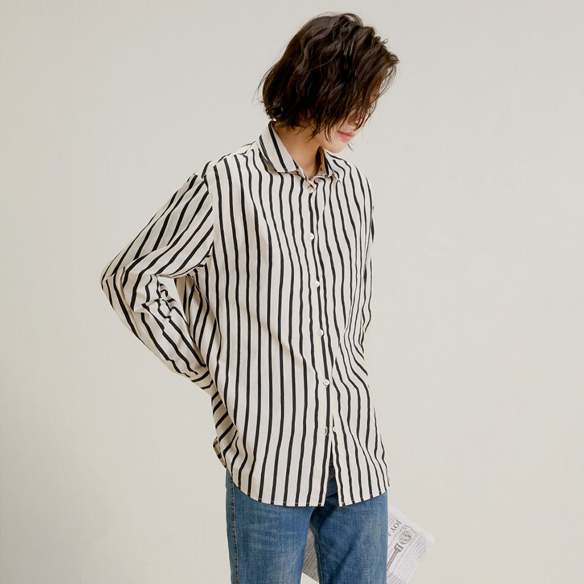 랭썬(LANGSON) LS_French vintage striped shirt