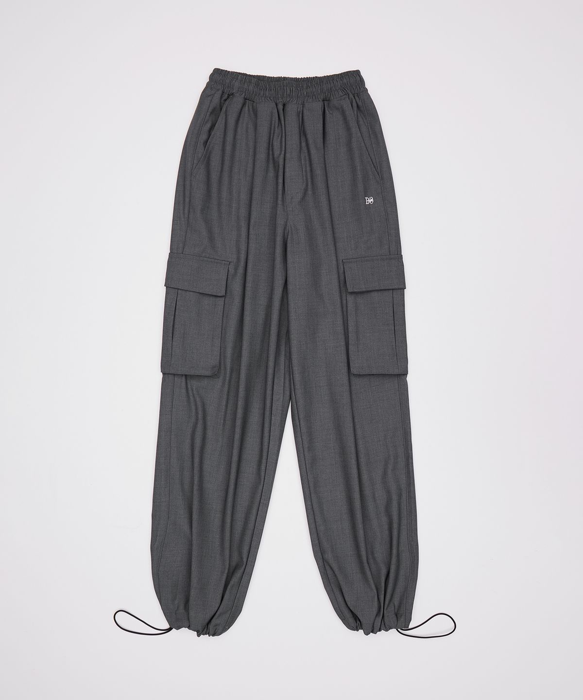 디스펑트(DYSFUNCT) Clock Wide String Cargo Jogger Slacks Pants (GRAY)