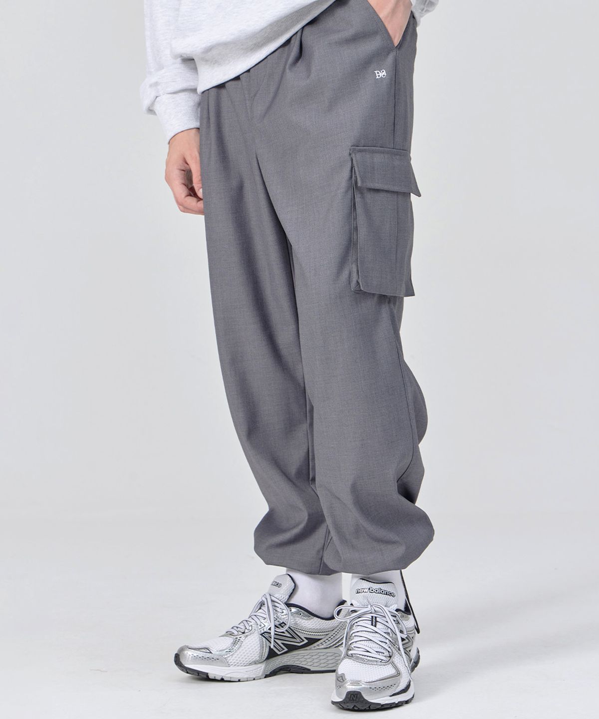 디스펑트(DYSFUNCT) Clock Wide String Cargo Jogger Slacks Pants (GRAY)