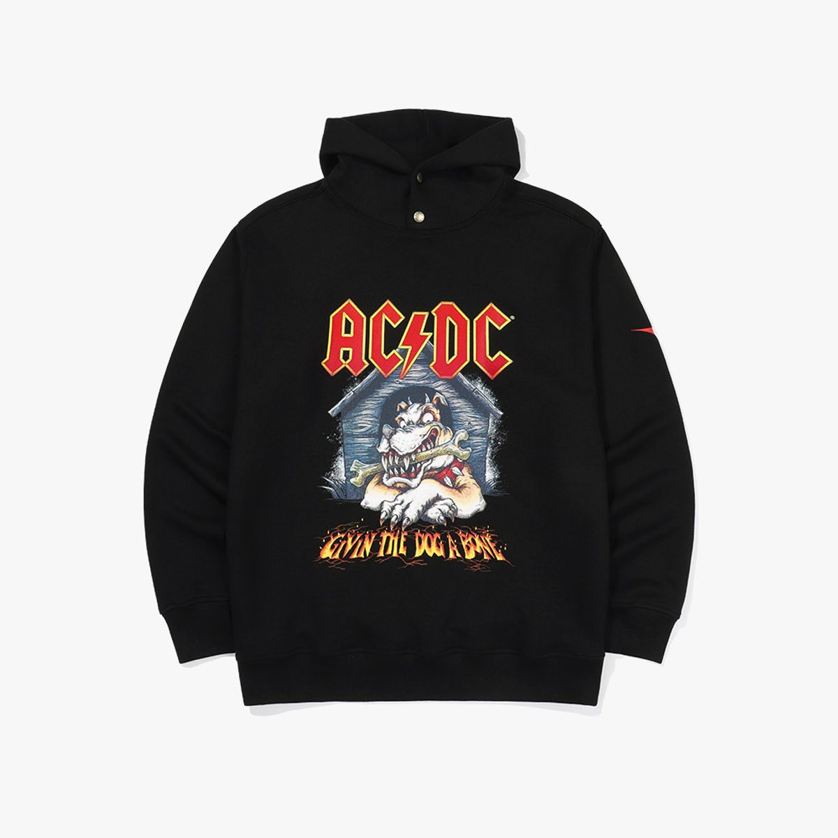 디아도라(diadora) AC/DC  스냅 후디 BLACK