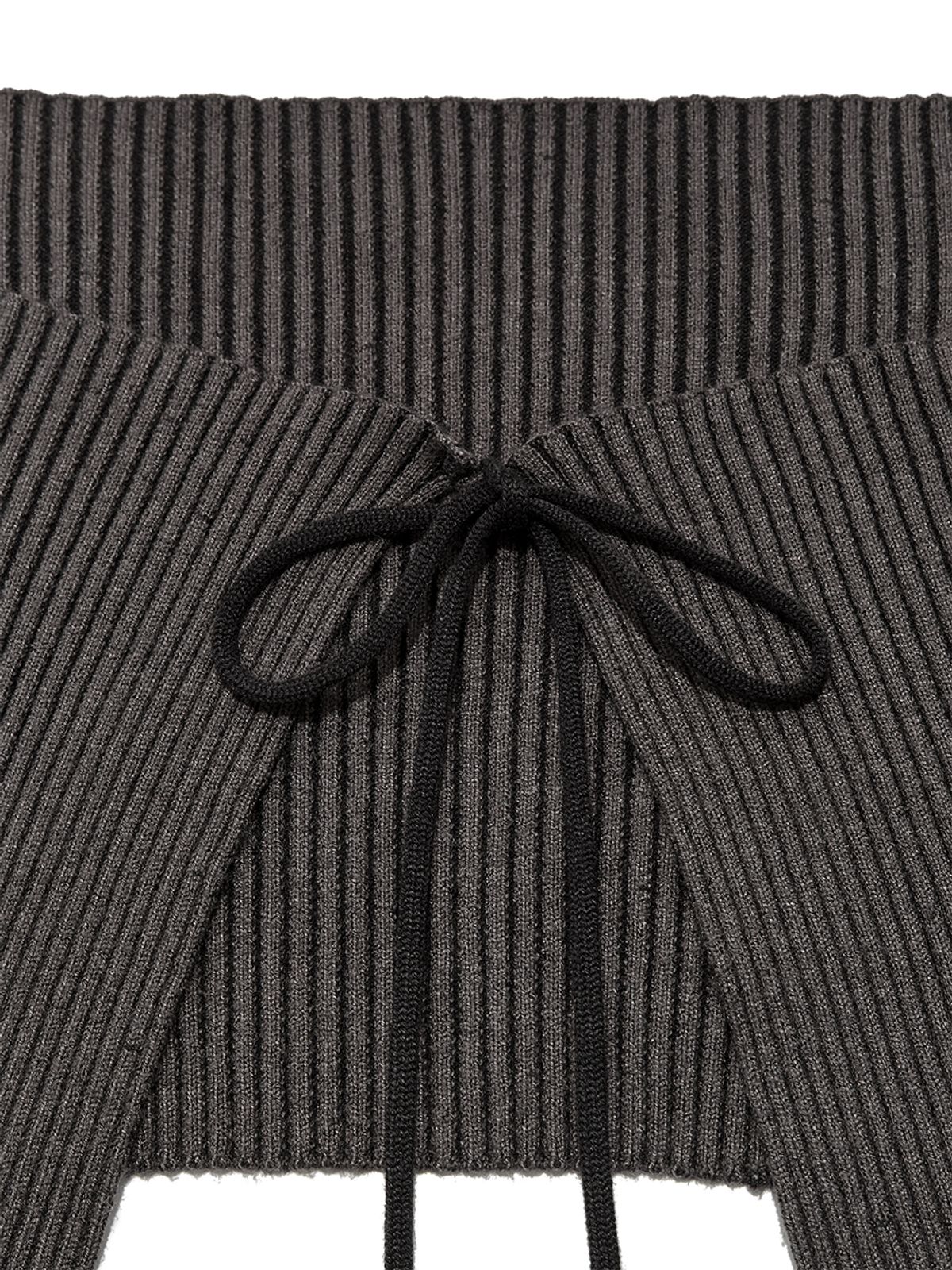 글로니(GLOWNY) LEX TWOTONE KNIT TOP SET (CHARCOAL)